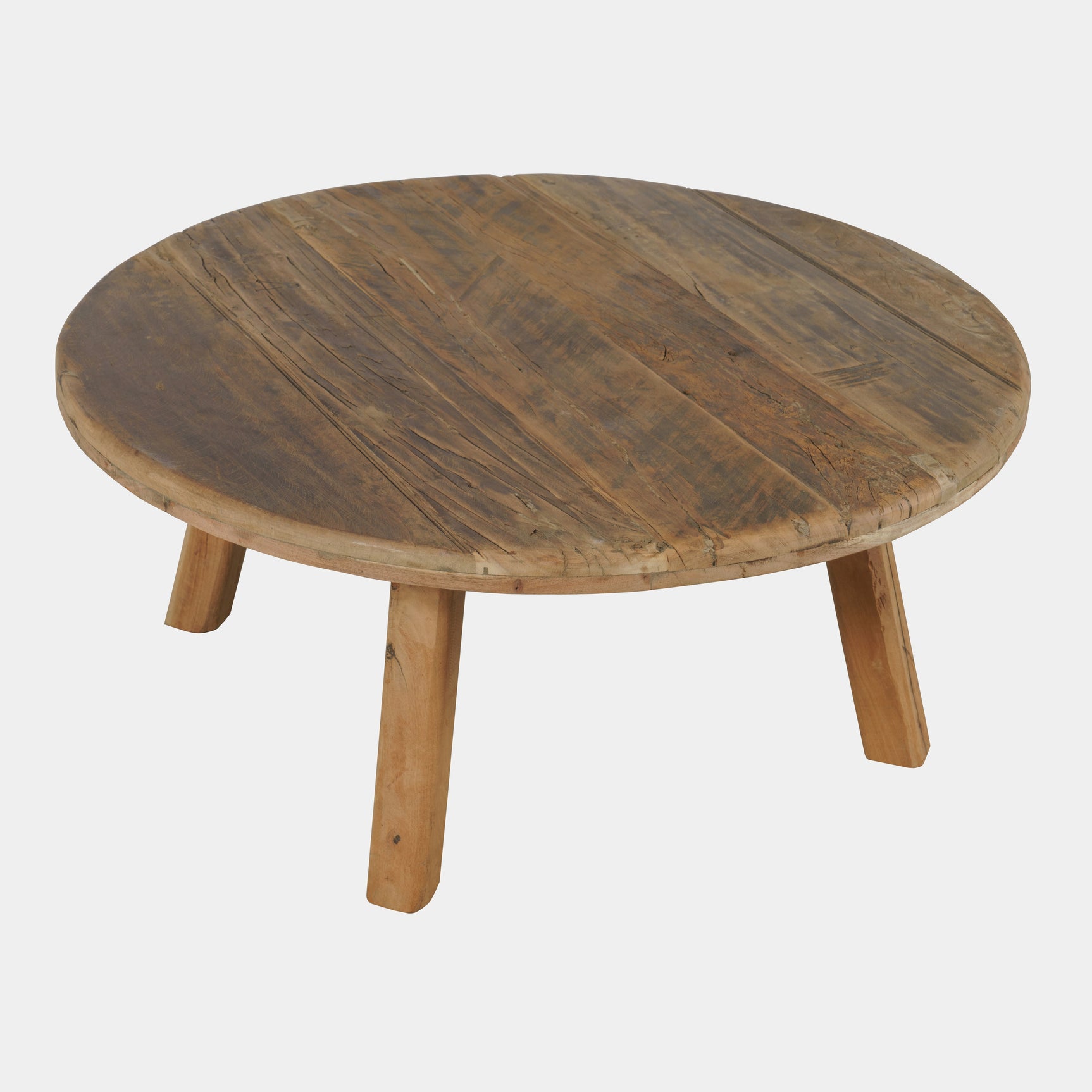 Reclamation Rustic Brown Large Round Cocktail Table - Ornate Home