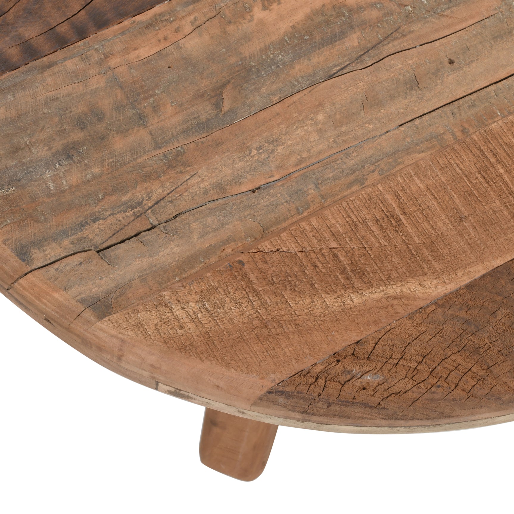 Reclamation Rustic Brown Small Round Cocktail Table - Ornate Home