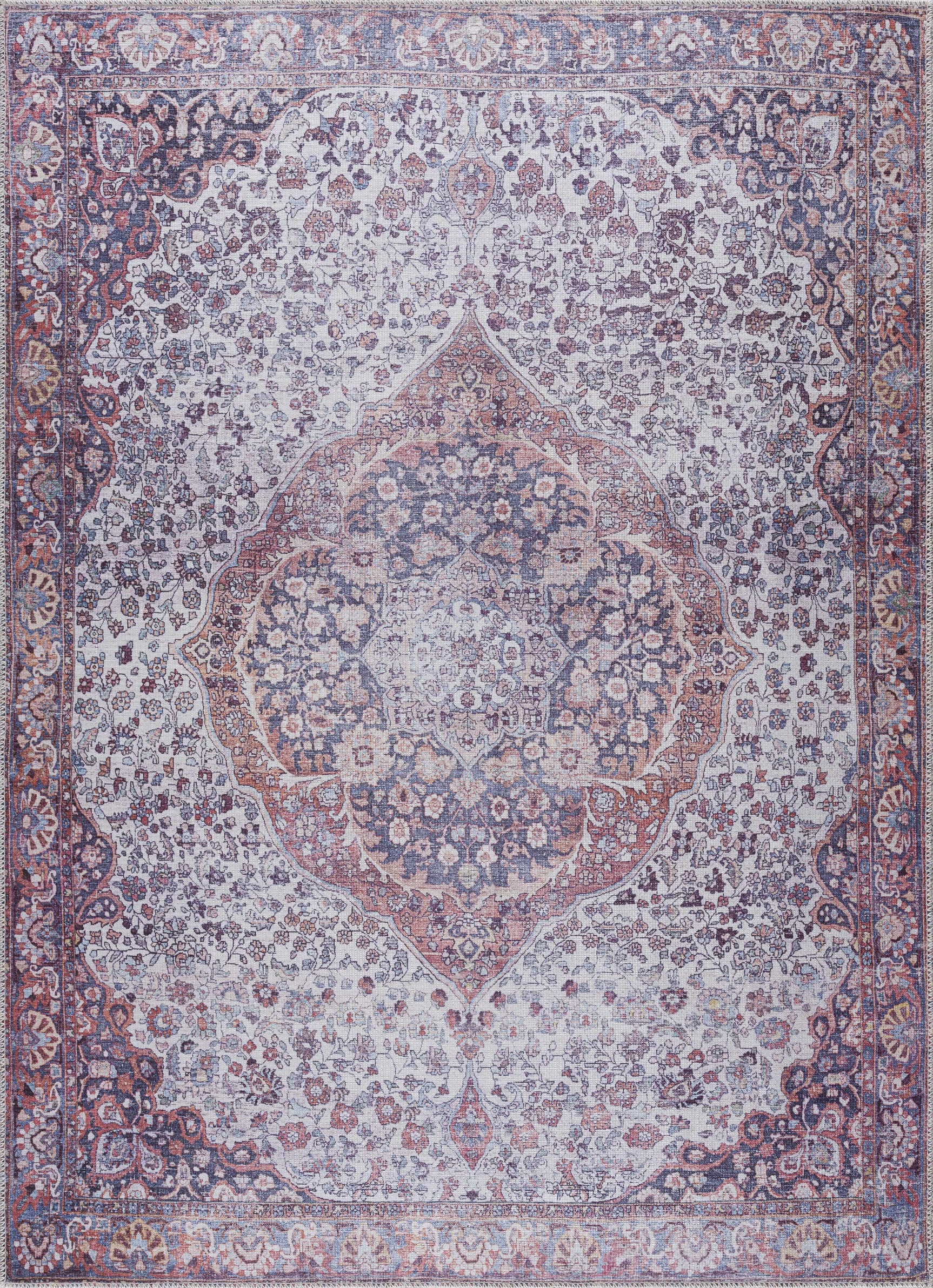 Red Cael Tumble Dry Washable Rug - Clearance - Ornate Home