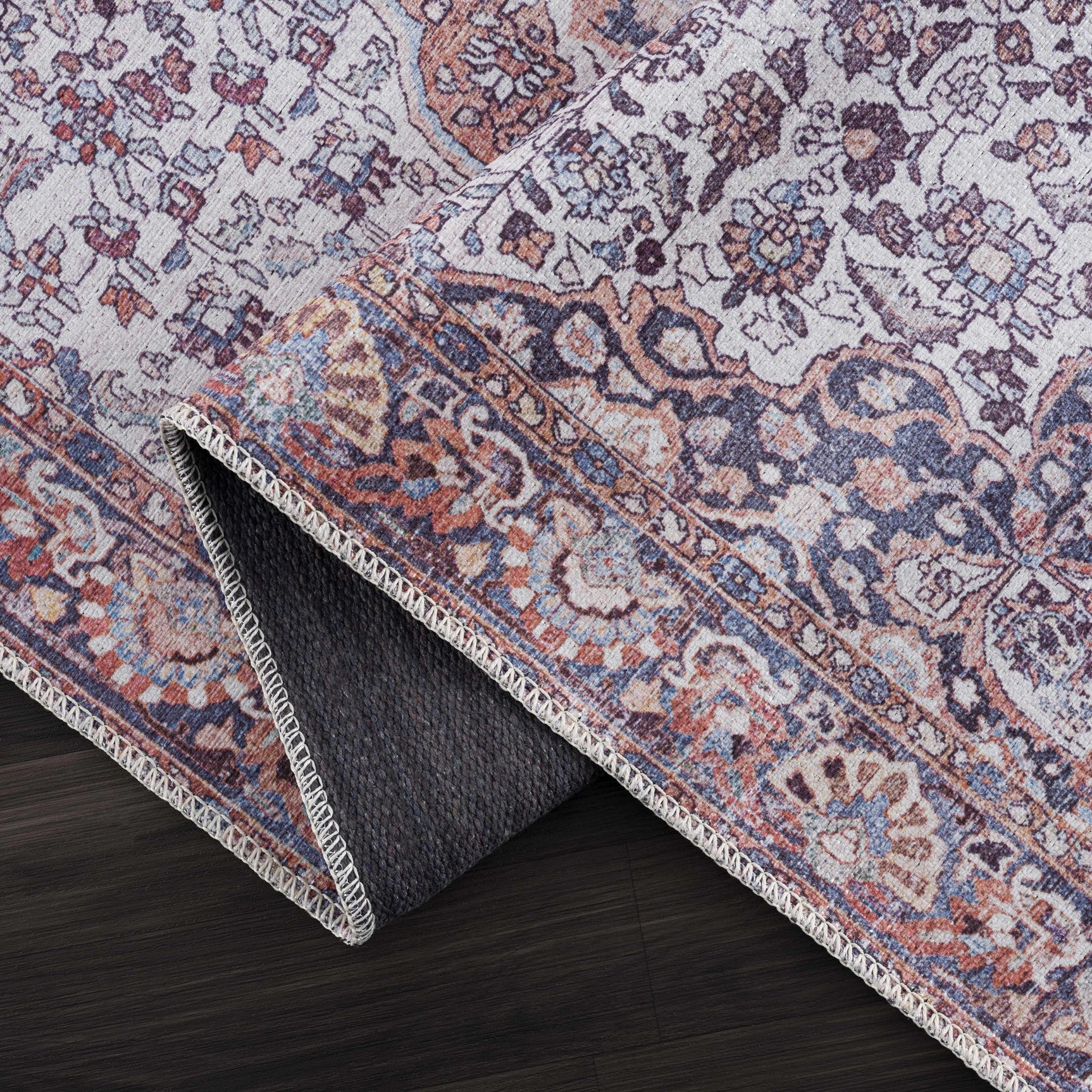 Red Cael Tumble Dry Washable Rug - Clearance - Ornate Home
