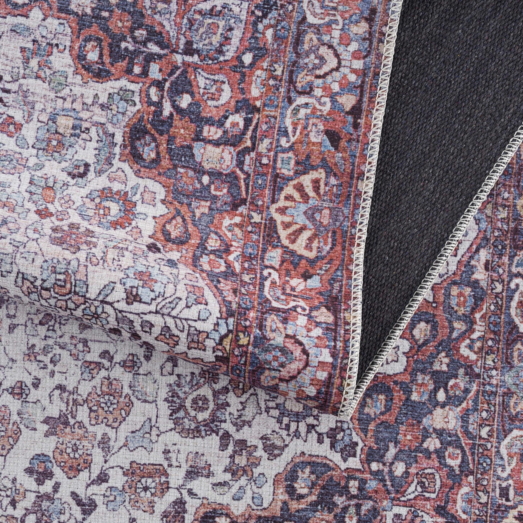 Red Cael Tumble Dry Washable Rug - Clearance - Ornate Home