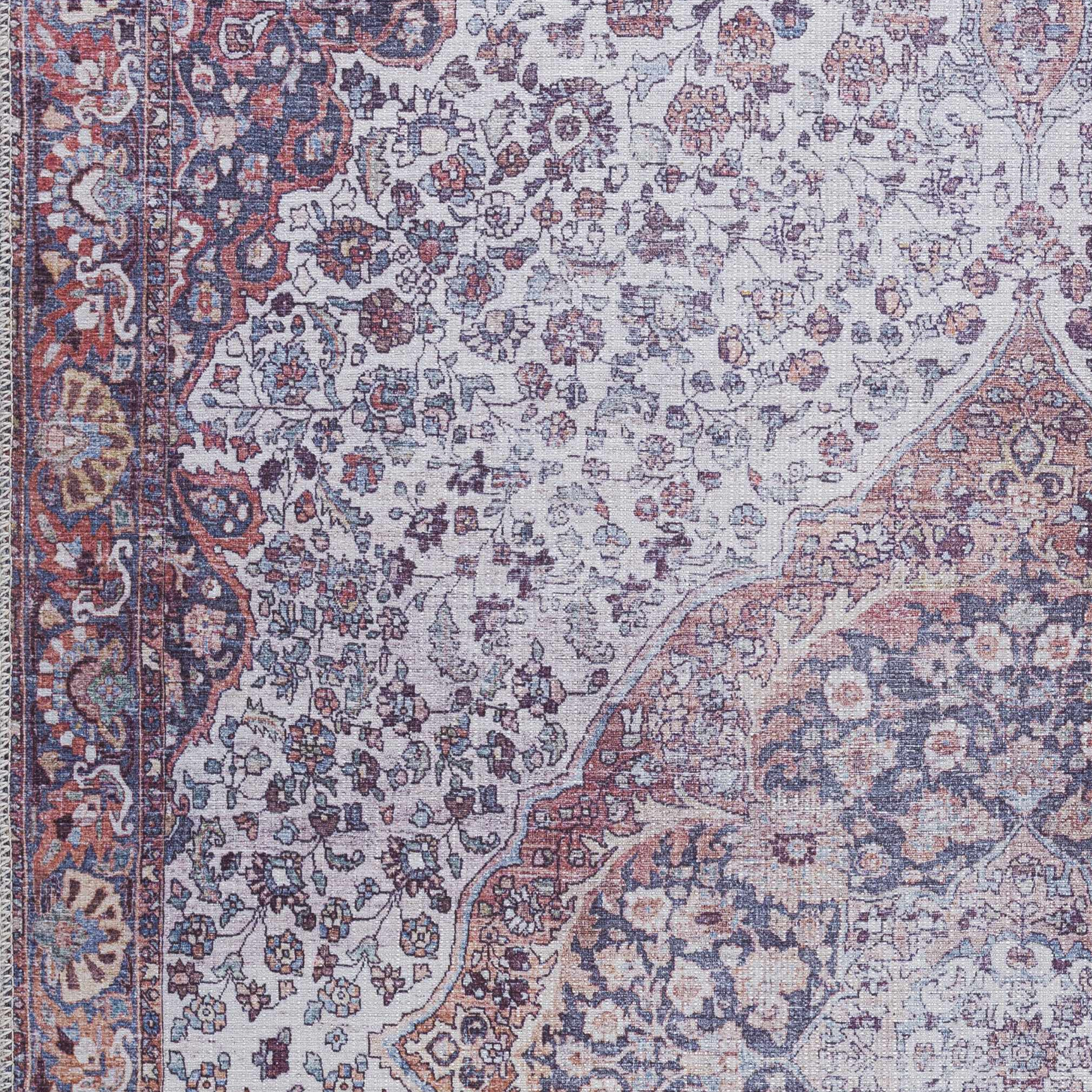 Red Cael Tumble Dry Washable Rug - Clearance - Ornate Home