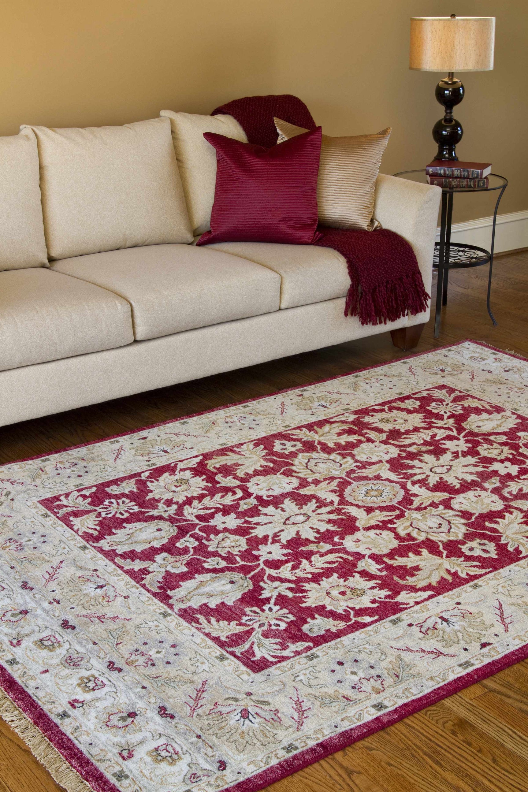 Red&Gold Premium Wool Area Rug - Clearance - Ornate Home