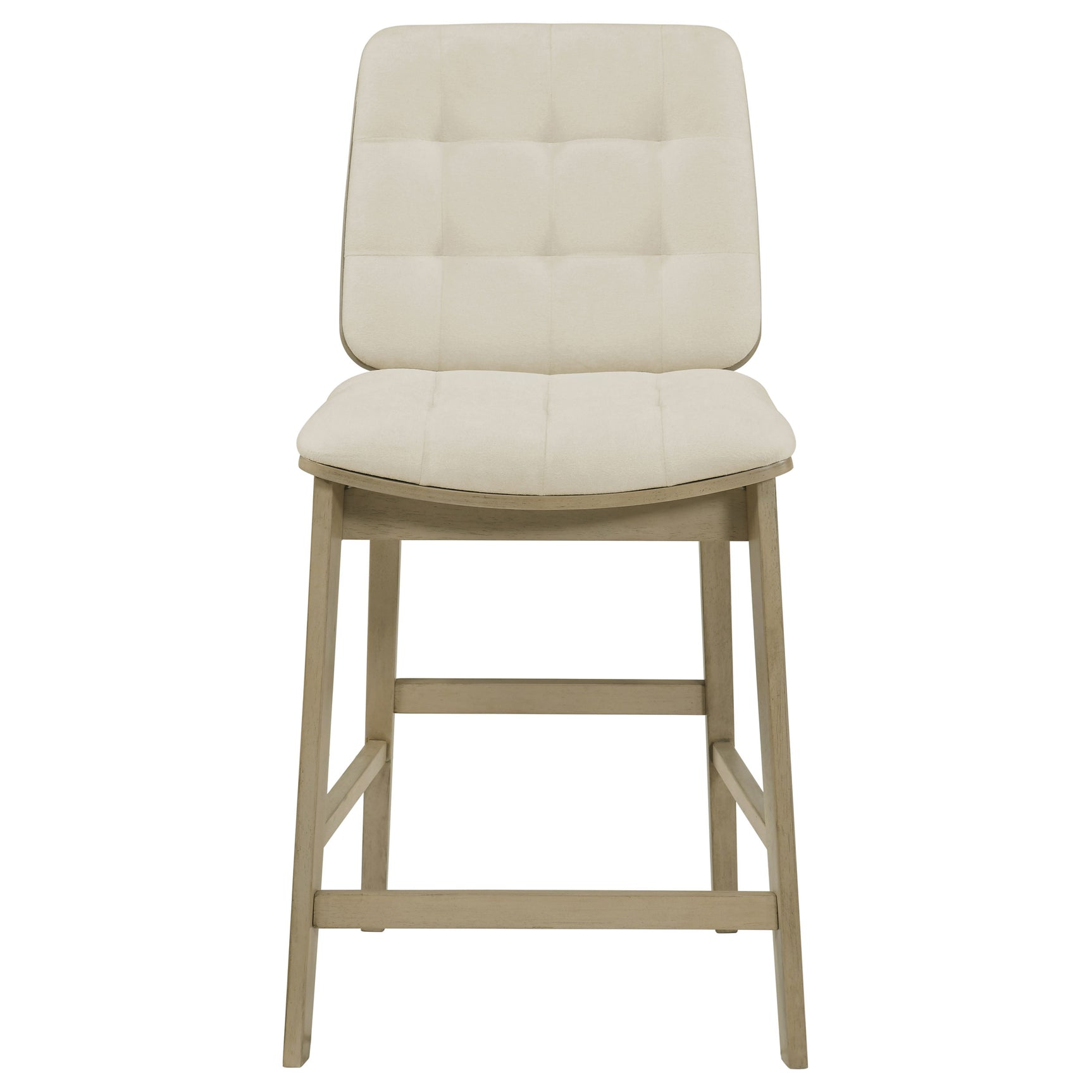 Redbridge Cream/Natural Oak Velvet Upholstered Counter Chair (Set of 2) - Ornate Home