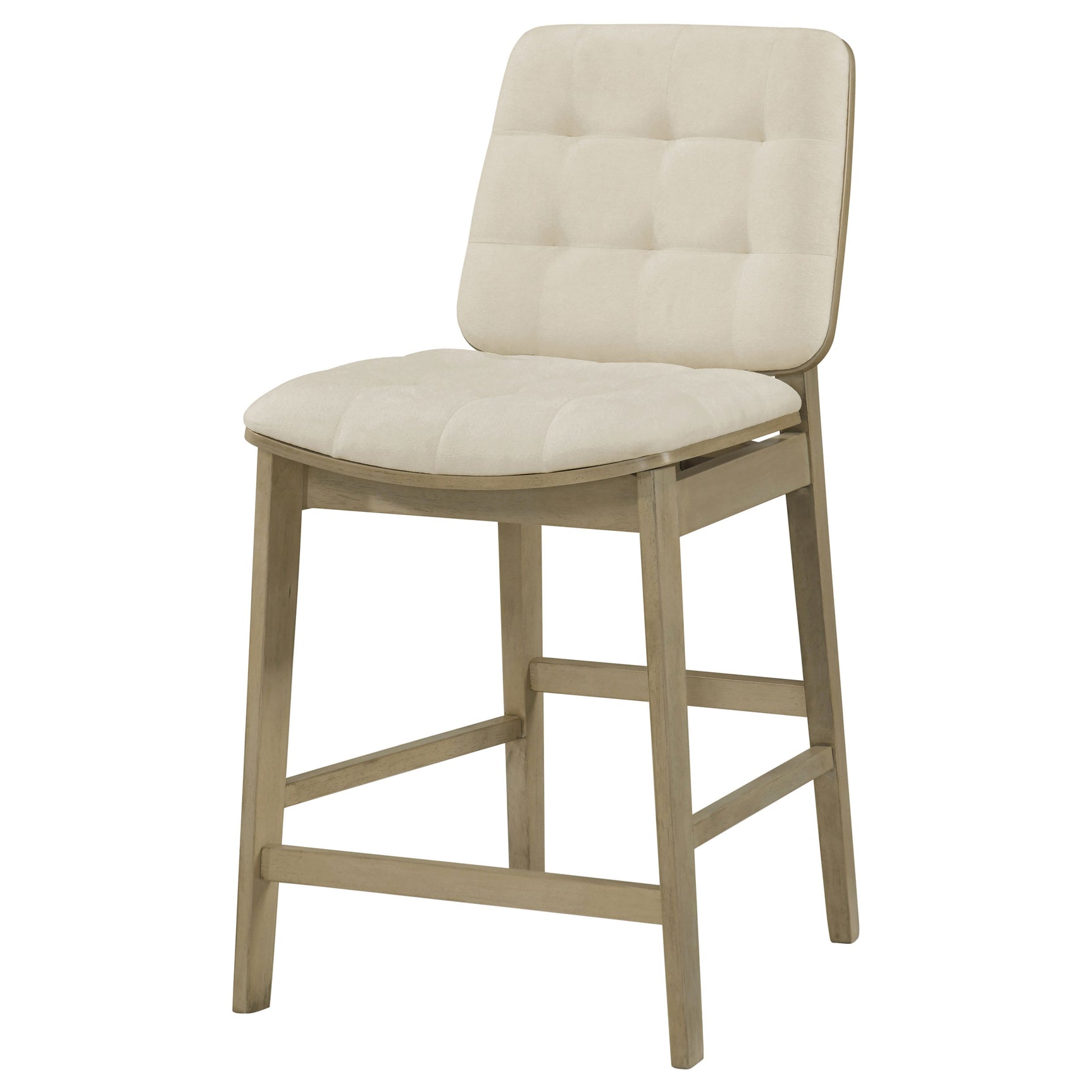 Redbridge Cream/Natural Oak Velvet Upholstered Counter Chair (Set of 2) - Ornate Home