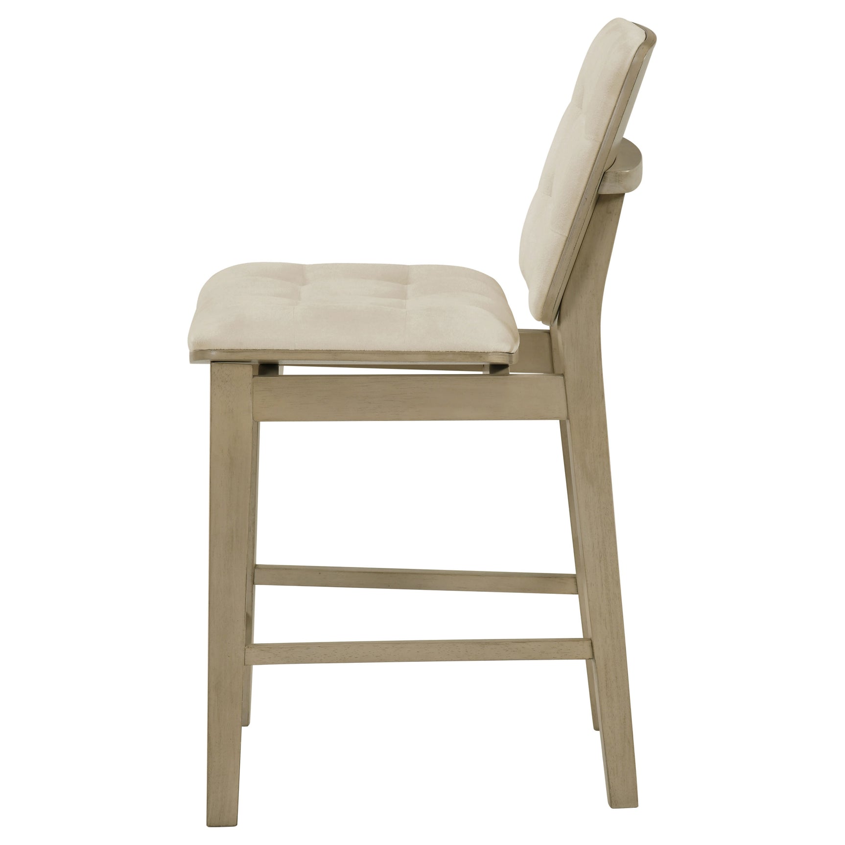 Redbridge Cream/Natural Oak Velvet Upholstered Counter Chair (Set of 2) - Ornate Home
