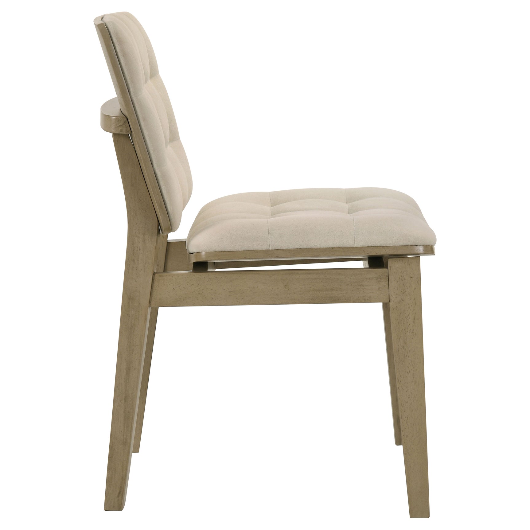 Redbridge Cream/Natural Oak Velvet Upholstered Side Chair (Set of 2) - Ornate Home