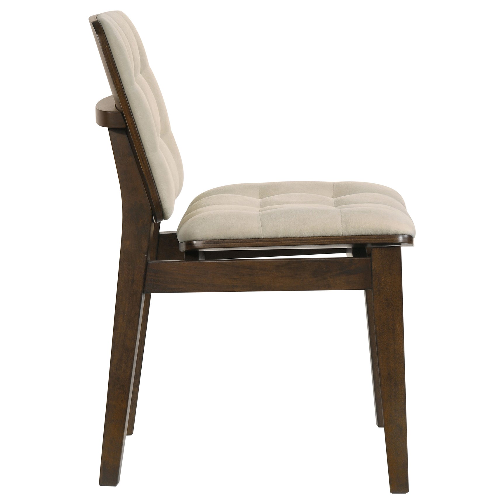 Redbridge Cream/Walnut Velvet Upholstered Side Chair (Set of 2) - Ornate Home