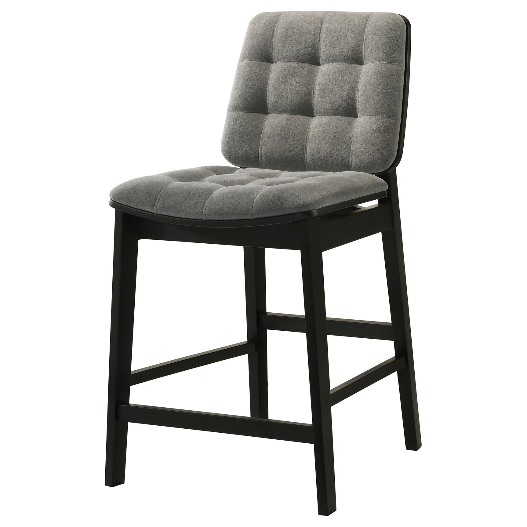 Redbridge Grey/Black Velvet Upholstered Counter Chair (Set of 2) - Ornate Home