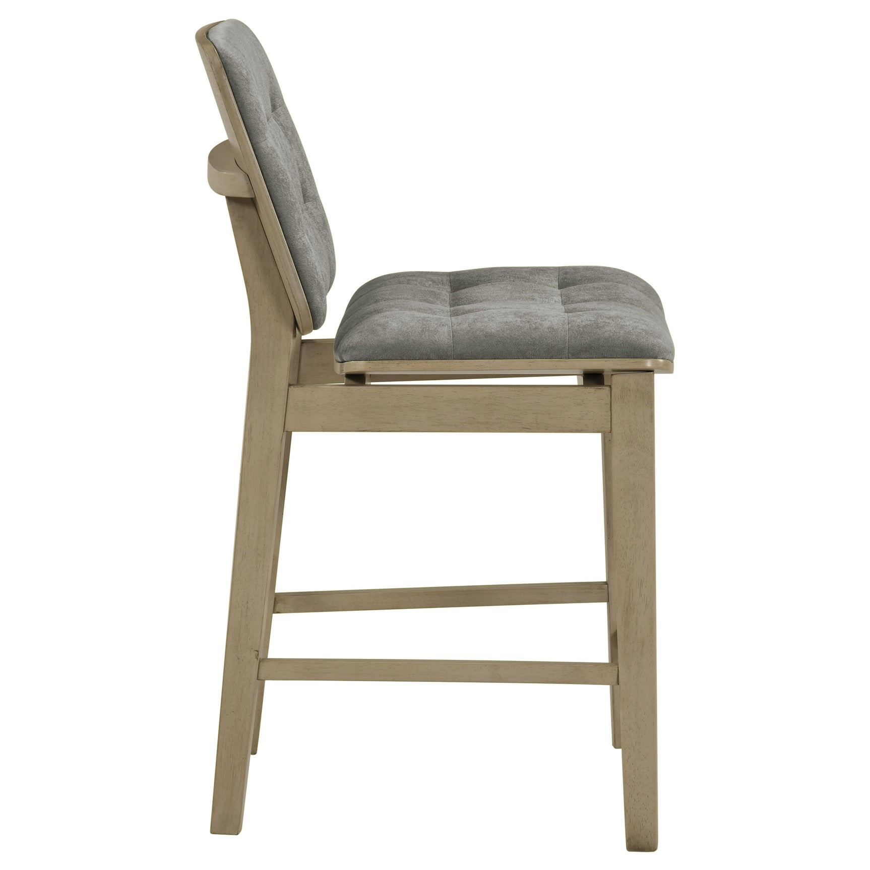 Redbridge Grey/Natural Oak Velvet Upholstered Counter Chair (Set of 2) - Ornate Home