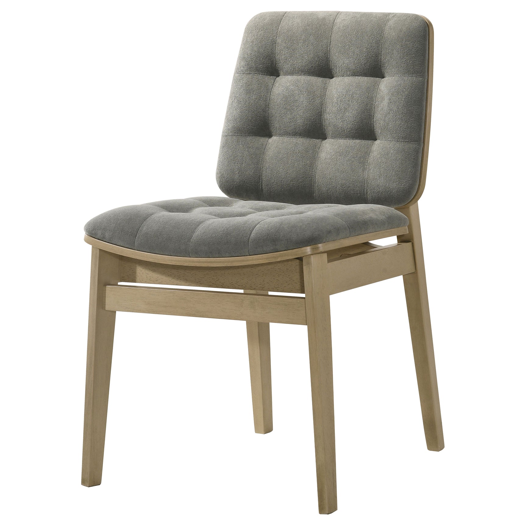 Redbridge Grey/Natural Oak Velvet Upholstered Side Chair (Set of 2) - Ornate Home