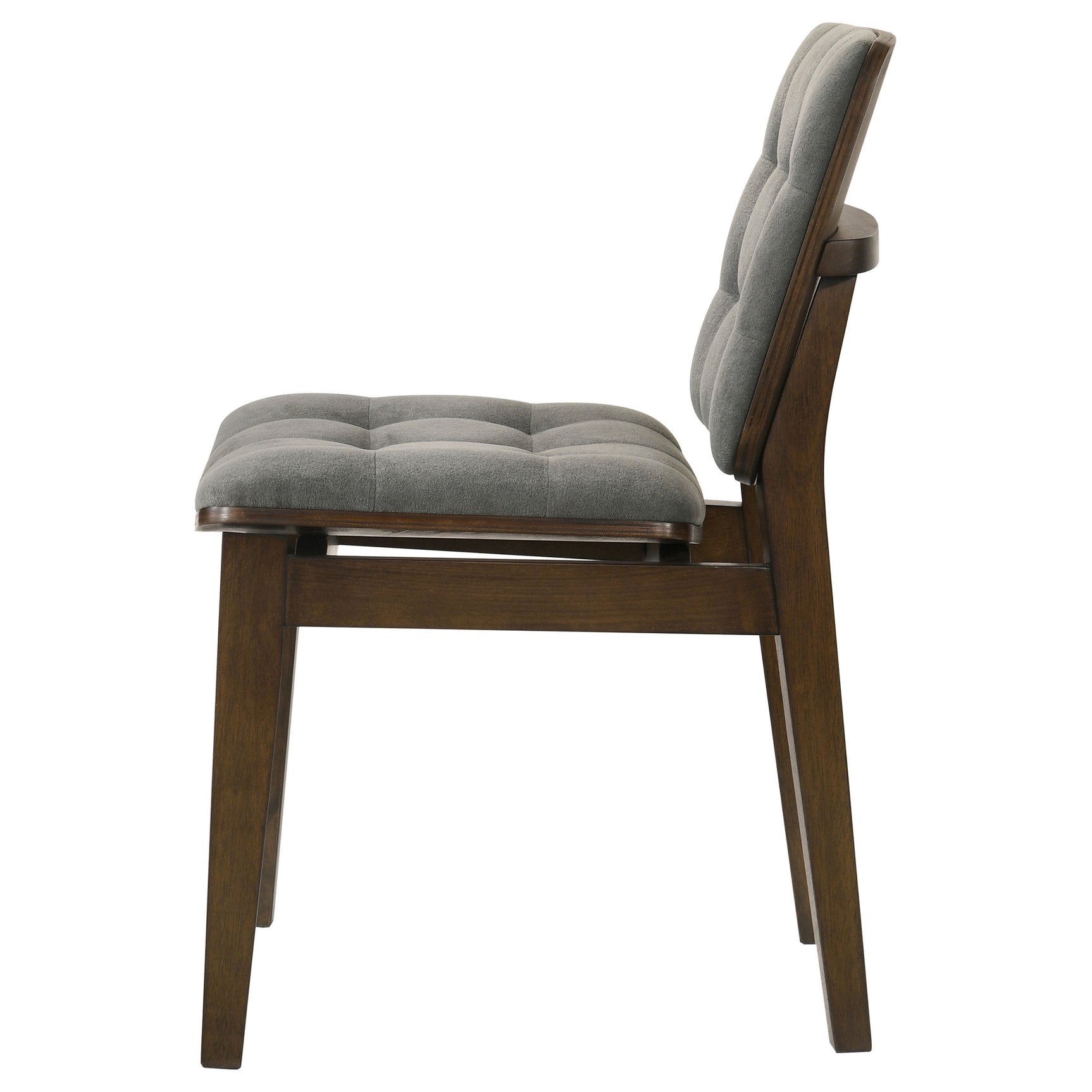Redbridge Grey/Walnut Velvet Upholstered Side Chair (Set of 2) - Ornate Home
