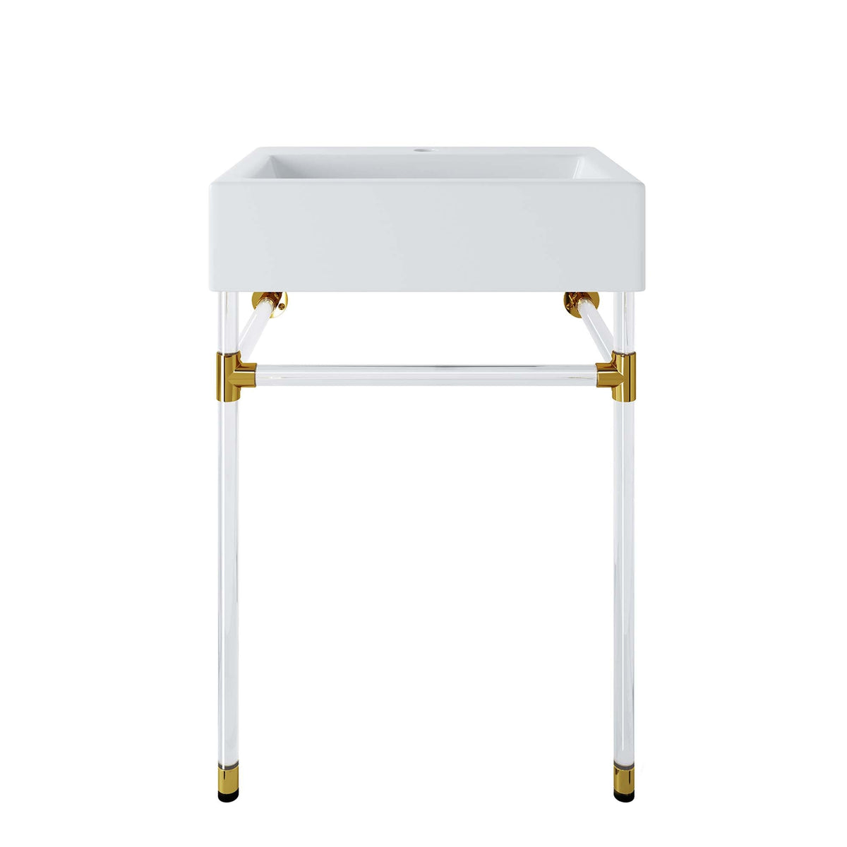 Redeem Clear/White 24" Acrylic Wall-Mount Bathroom Vanity - Ornate Home