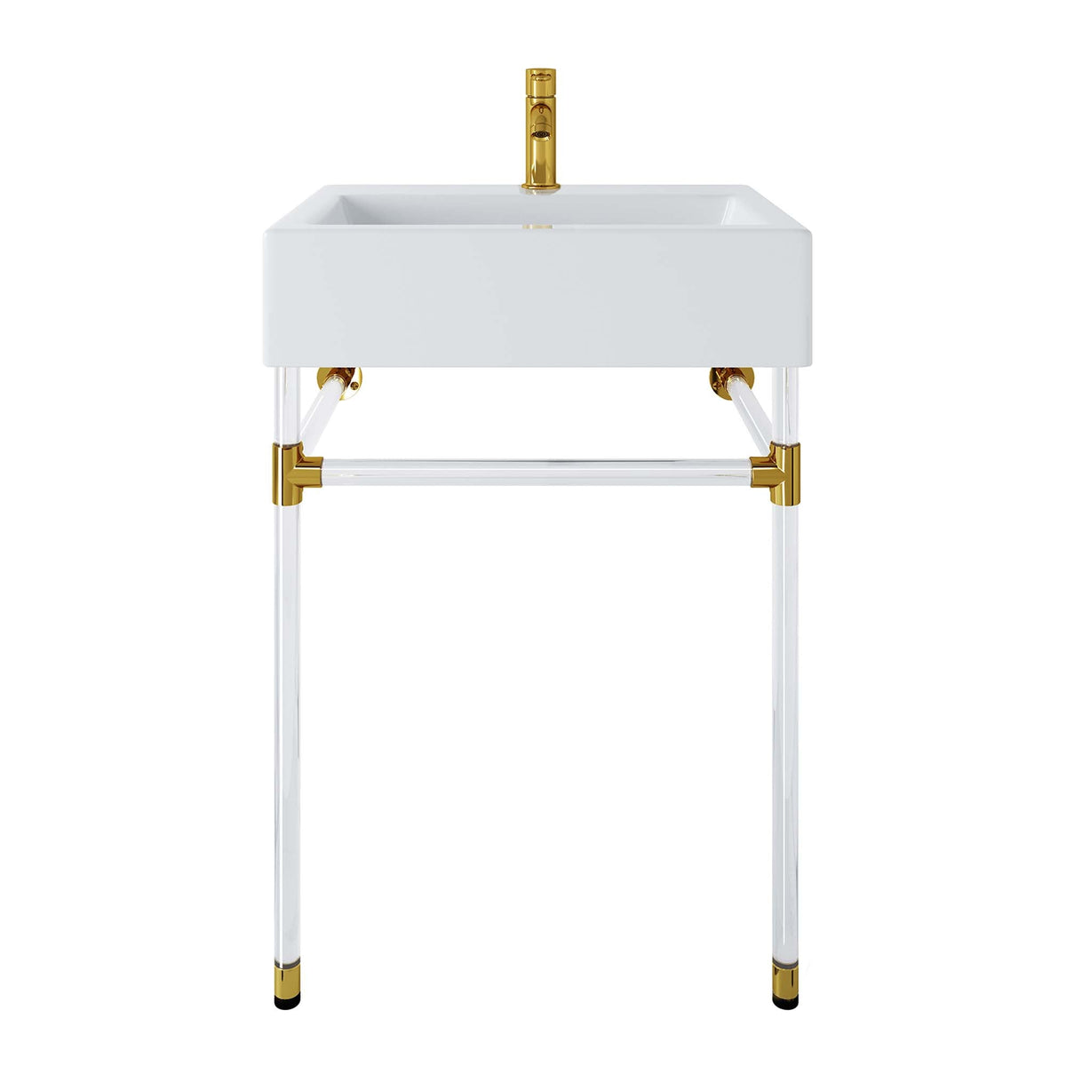 Redeem Clear/White 24" Acrylic Wall-Mount Bathroom Vanity - Ornate Home
