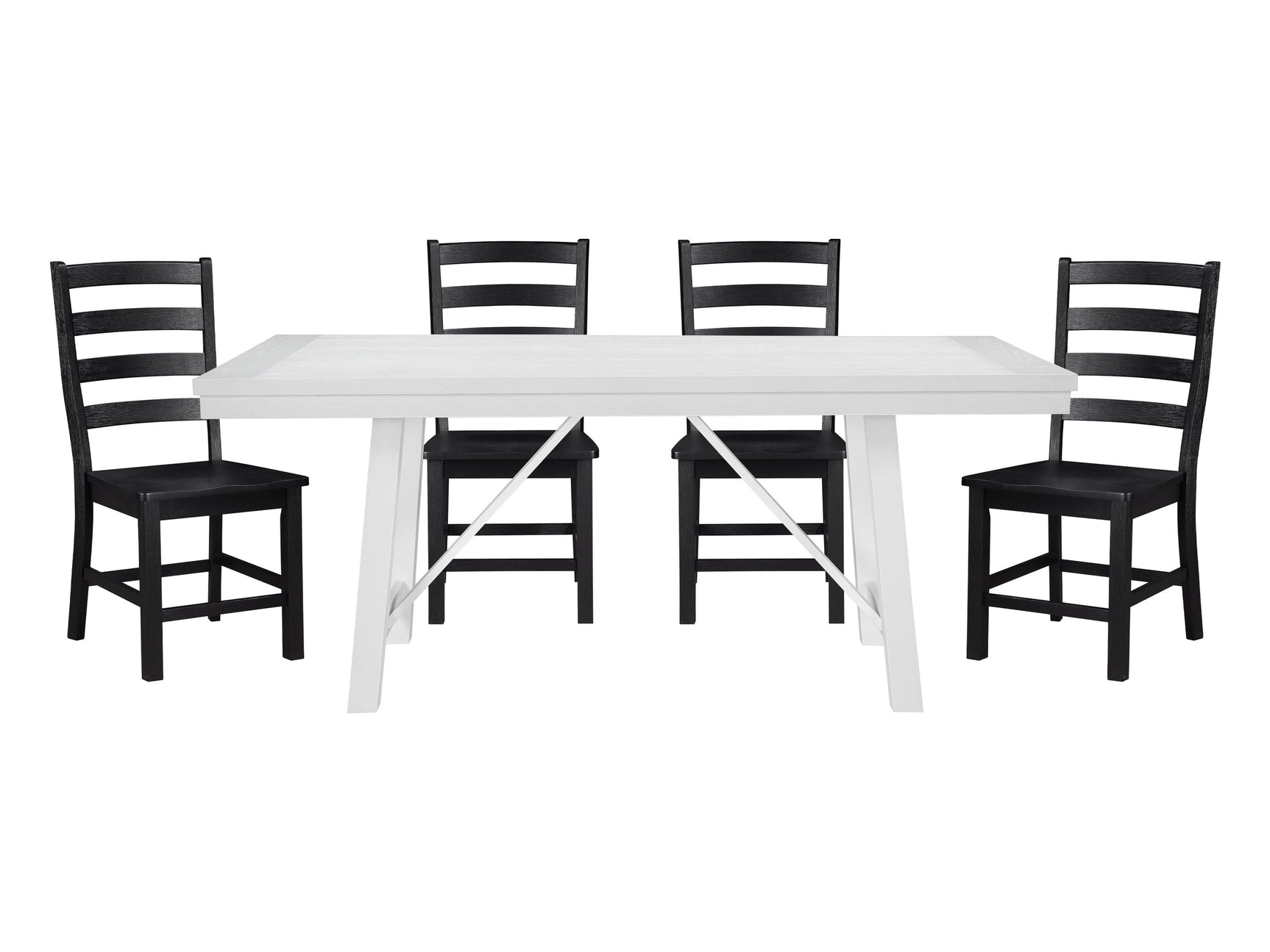 Redmond White/Black 5-Piece Dining Table Set - Ornate Home
