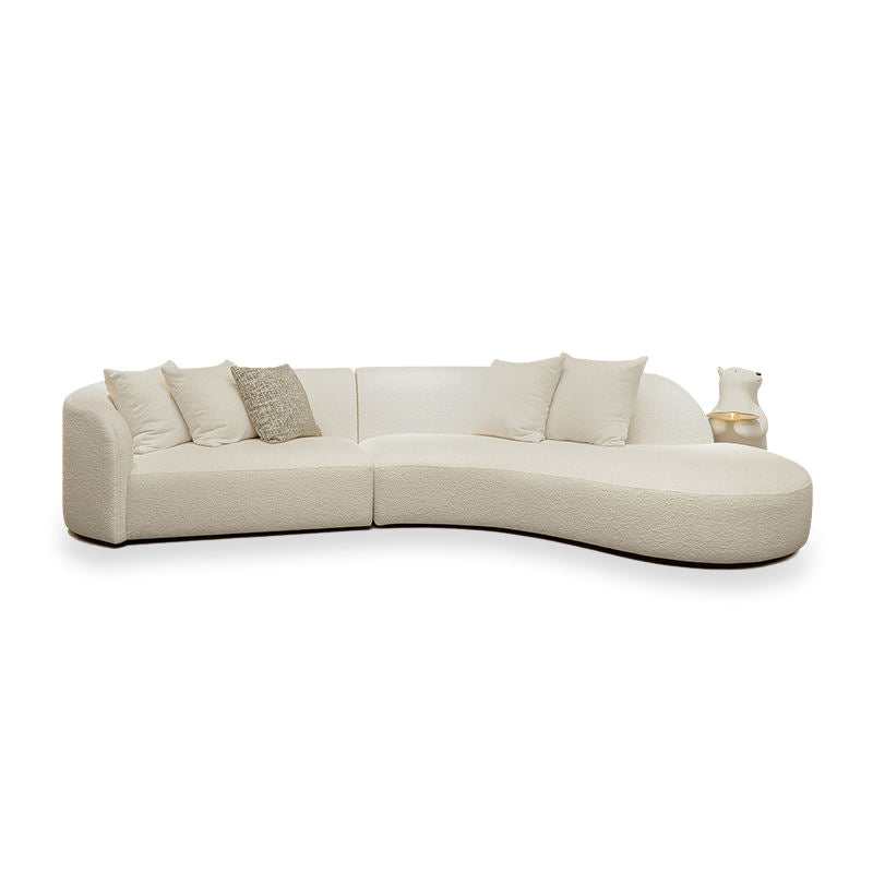 Redondo Ivory Boucle 2pc Curved Sectional Sofa - Ornate Home