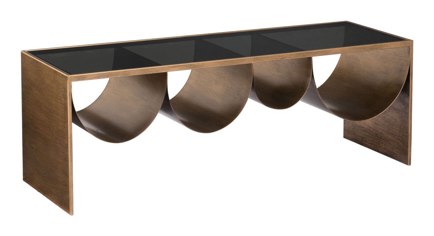 Reed Brass & Black Coffee Table - Ornate Home