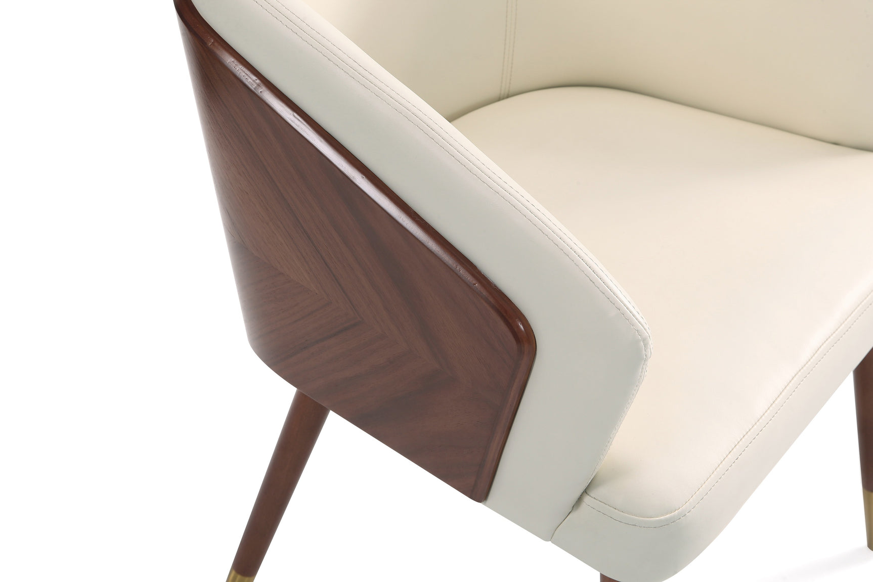 Reeva Dining Chair in Walnut and Cream - Ornate Home