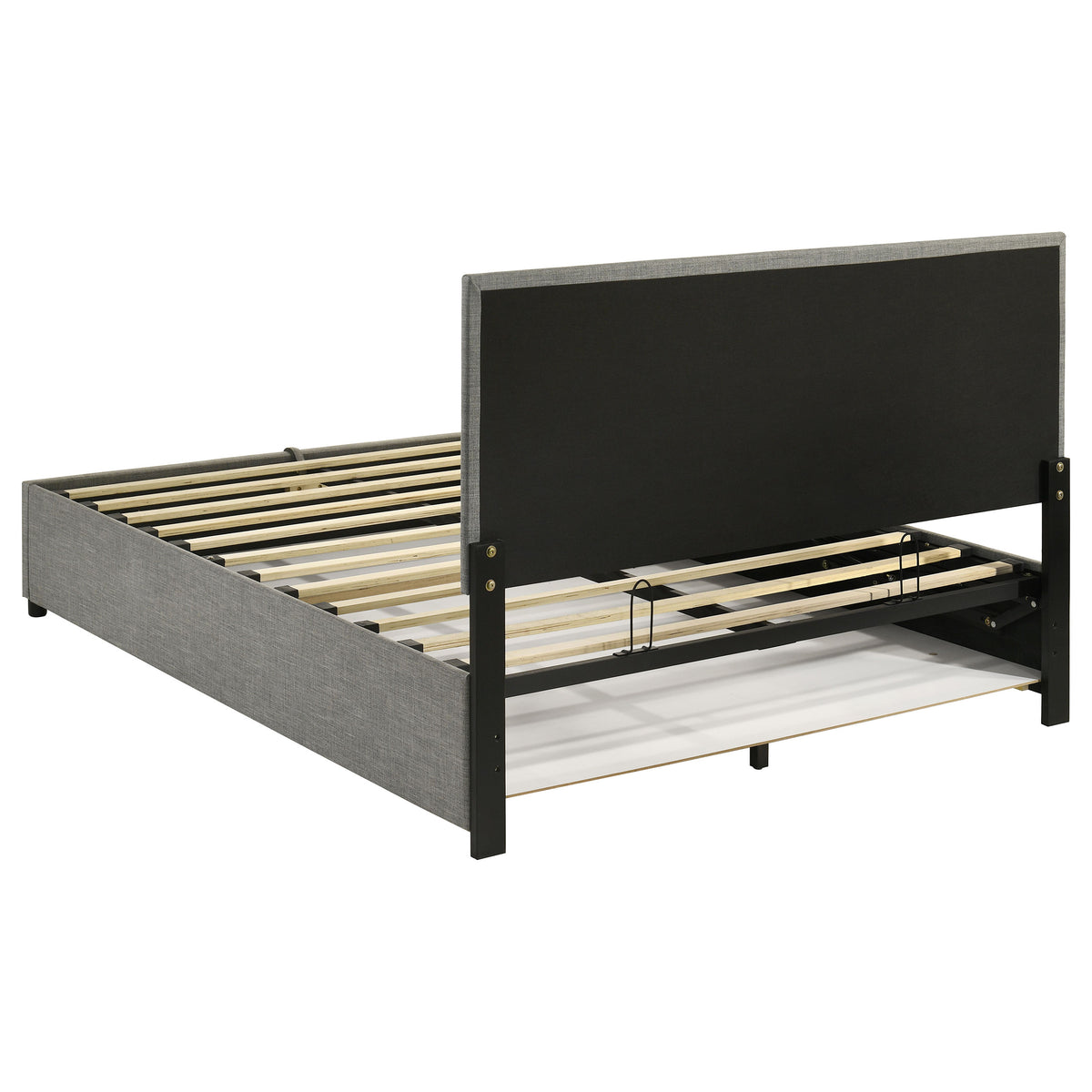 Reeves Grey Upholstered Queen Lift-top Storage Platform Bed - Ornate Home
