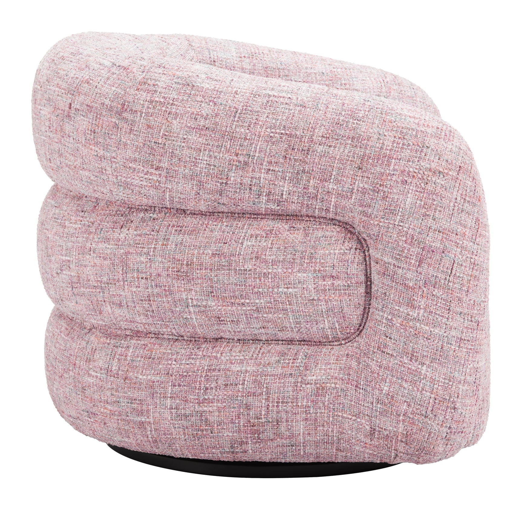 Refine Pink Tweed Swivel Chair - Ornate Home