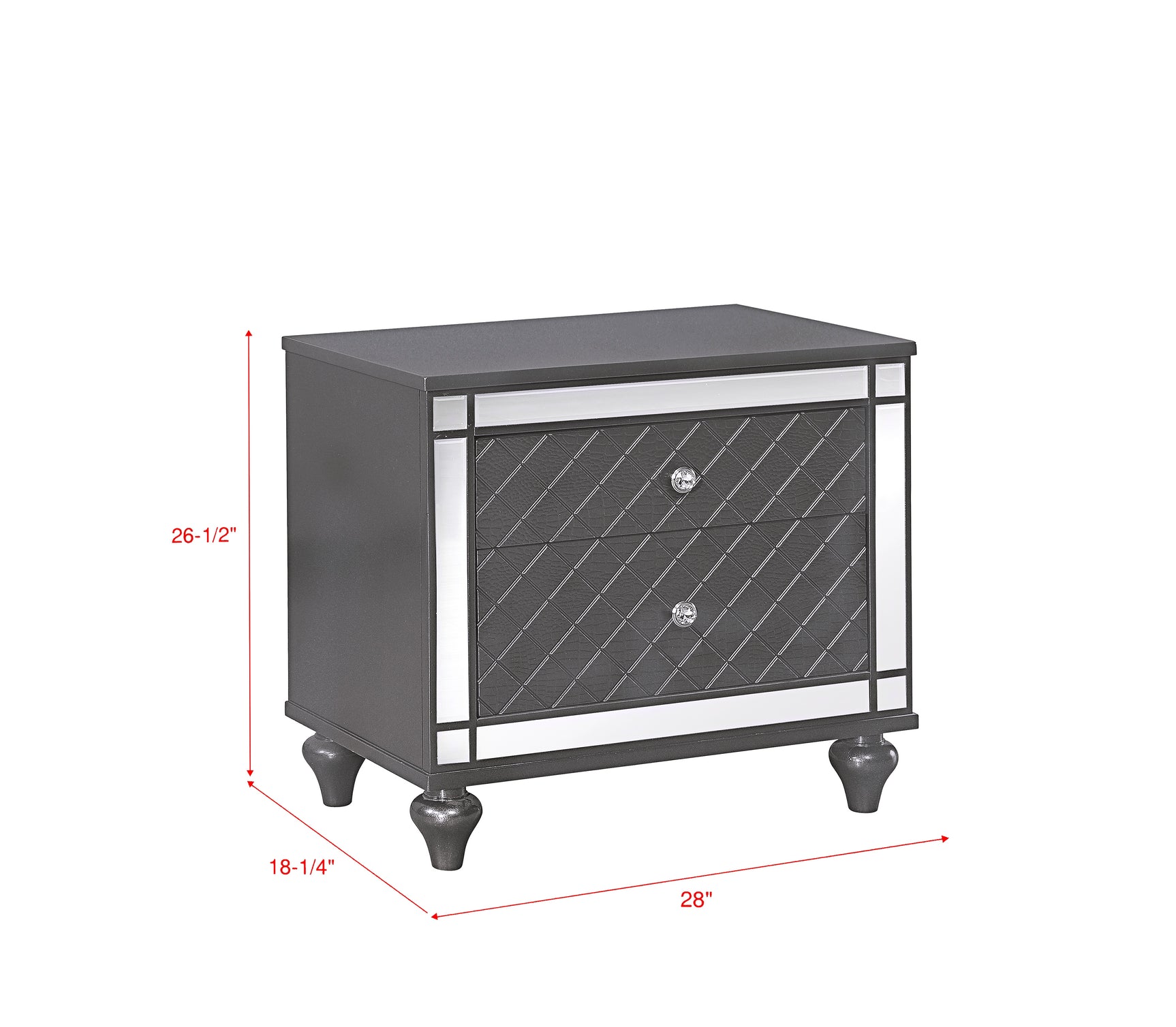 Refino 5-Piece Gray Panel Bedroom Set - Ornate Home