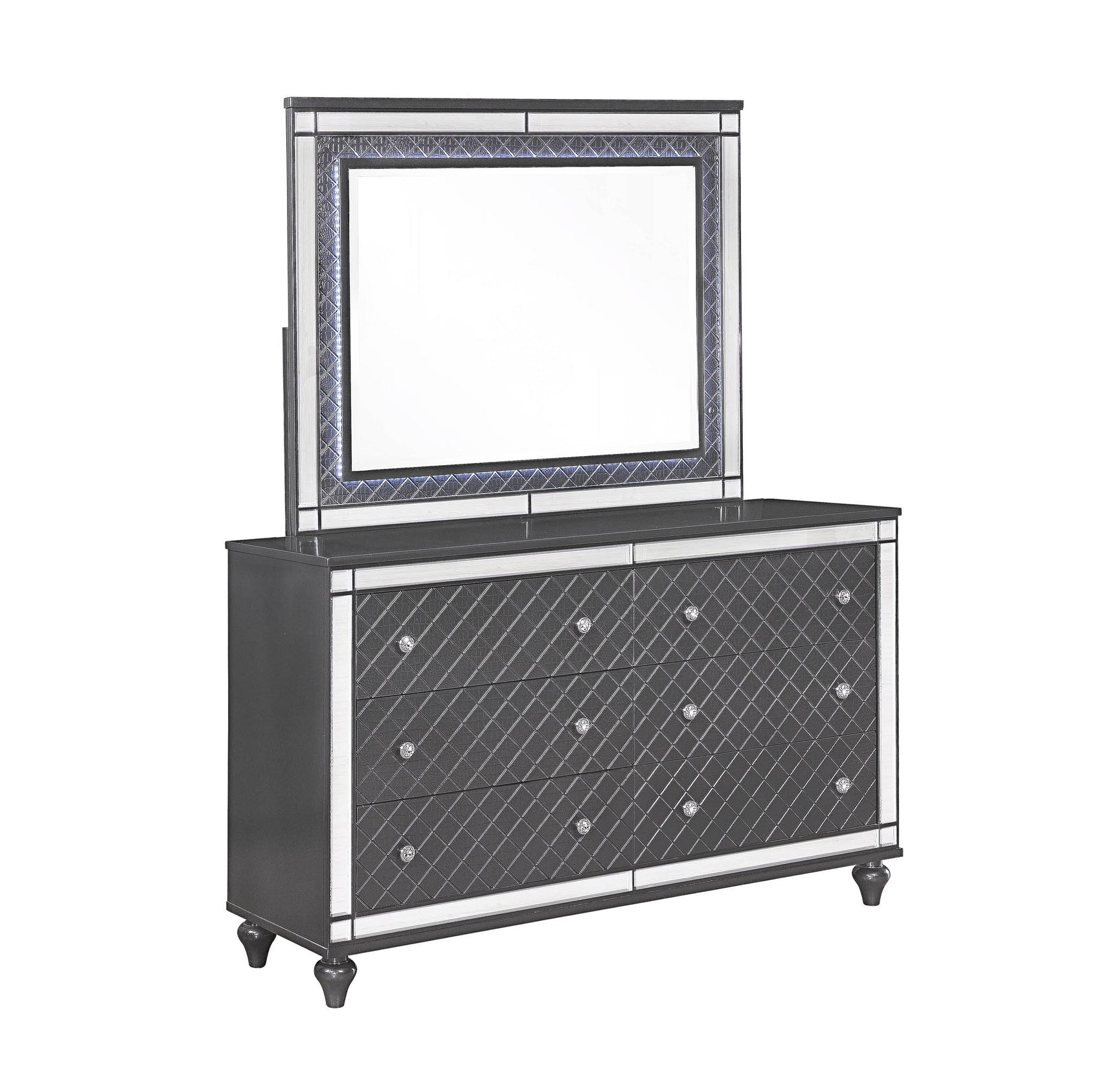 Refino 5-Piece Gray Panel Bedroom Set - Ornate Home