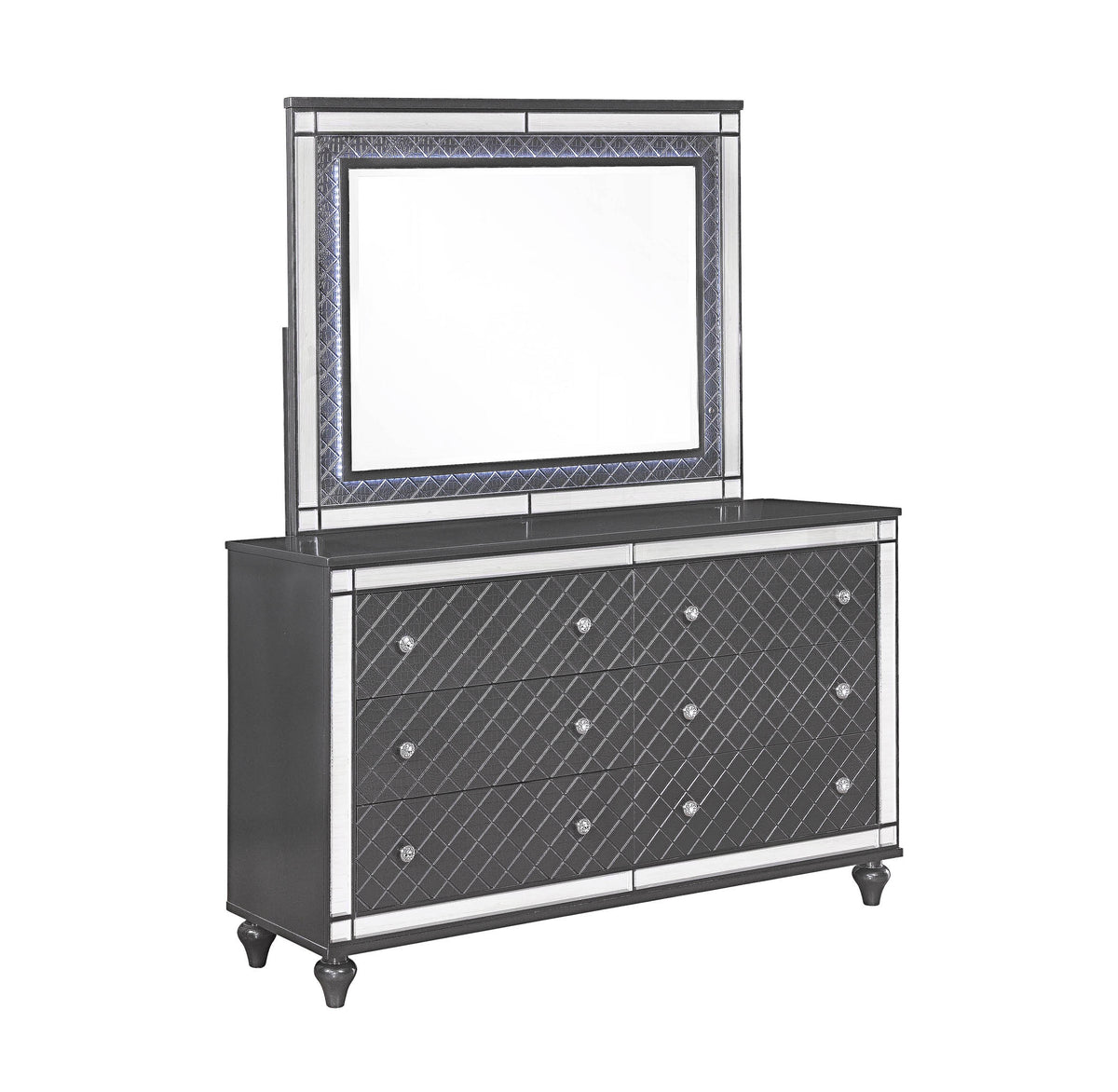 Refino 5-Piece Gray Panel Bedroom Set - Ornate Home
