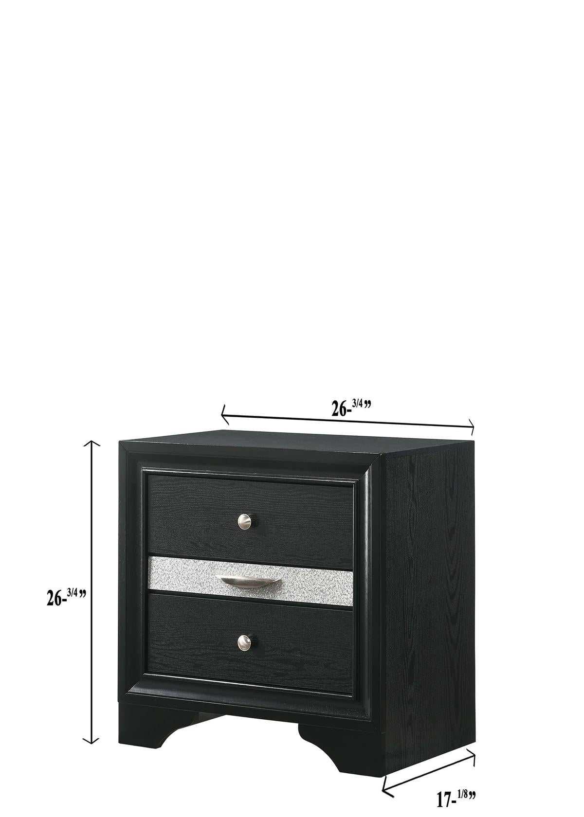 Regata Black Nightstand - Ornate Home