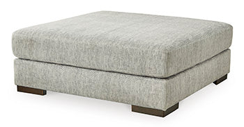 Regent Park Pewter Oversized Accent Ottoman (Online Special Price) - Ornate Home