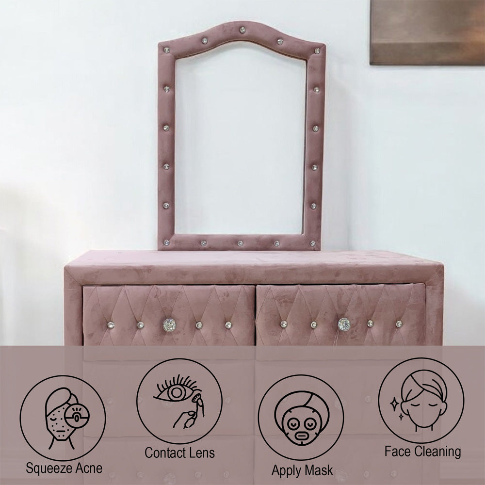 Reggie Pink Fabric Mirror - Ornate Home