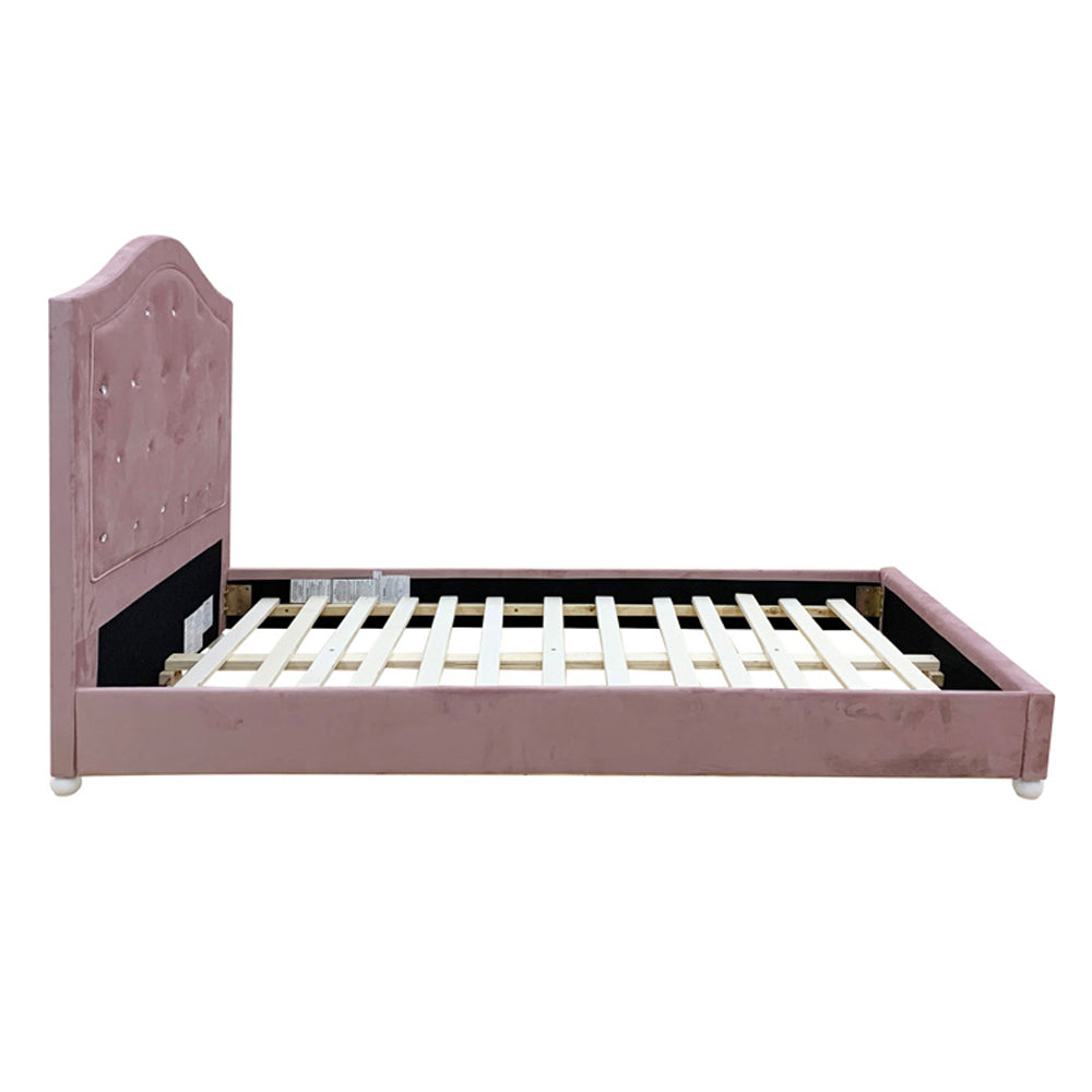 Reggie Pink Fabric Twin Bed - Ornate Home