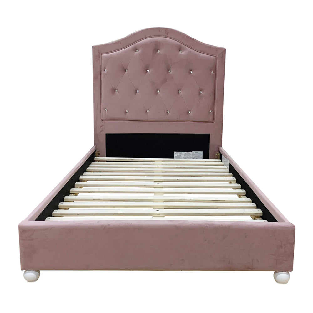 Reggie Pink Fabric Twin Bed - Ornate Home