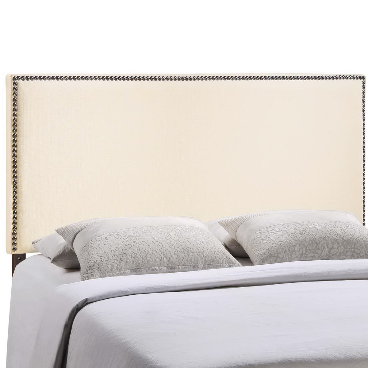 Region Ivory Nailhead Upholstered Full Headboard - Ornate Home