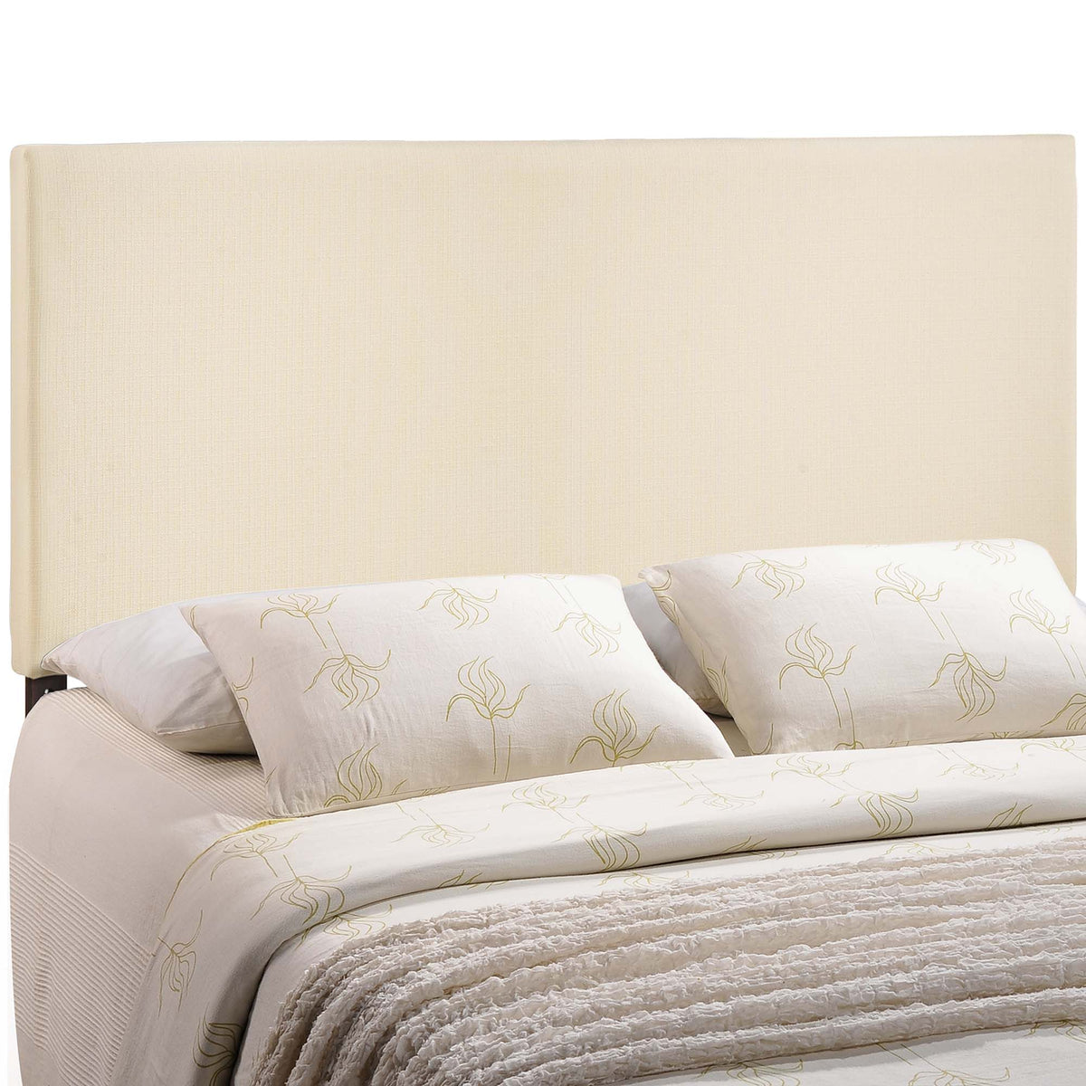 Region Ivory Upholstered Fabric King Headboard - Ornate Home