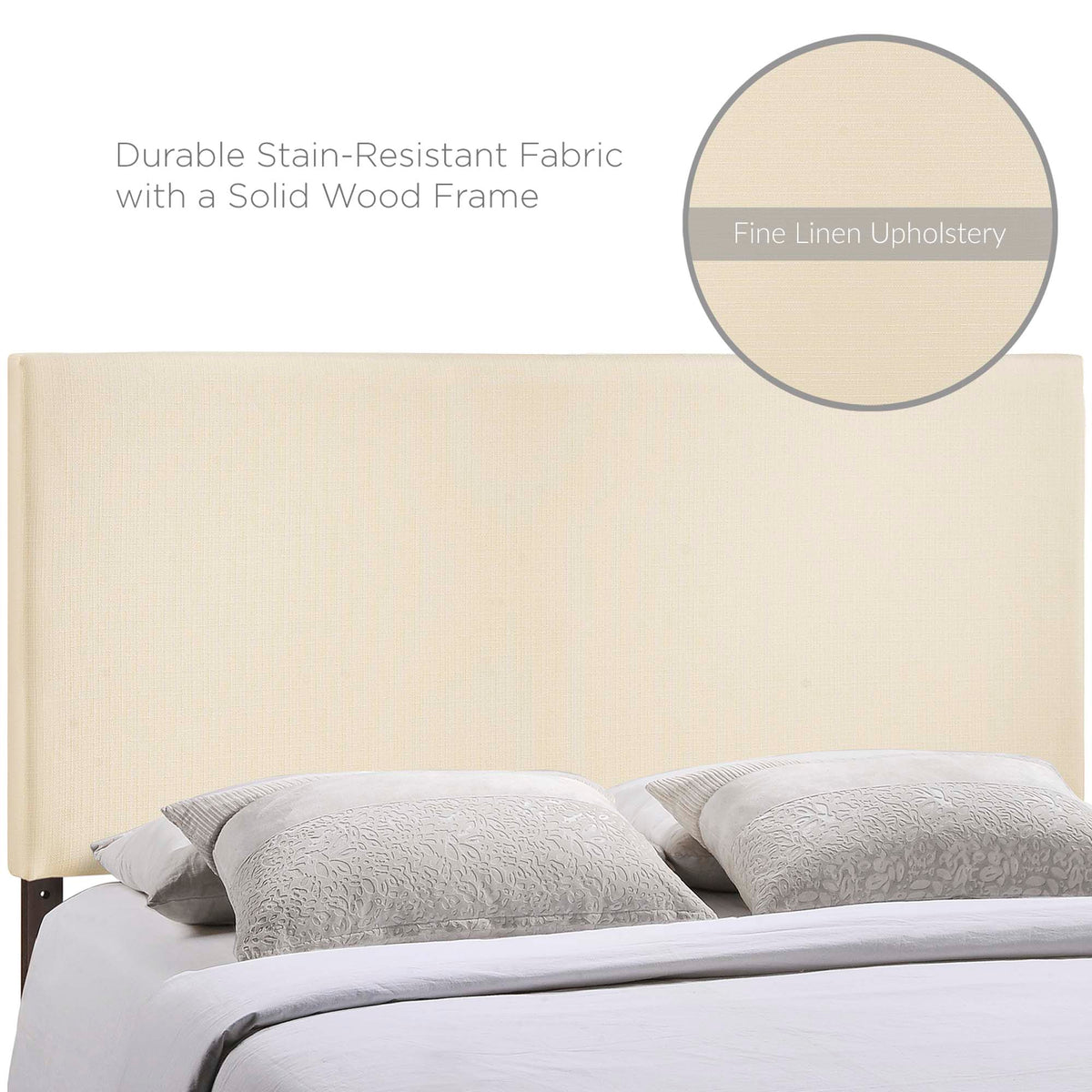 Region Ivory Upholstered Queen Headboard - Ornate Home