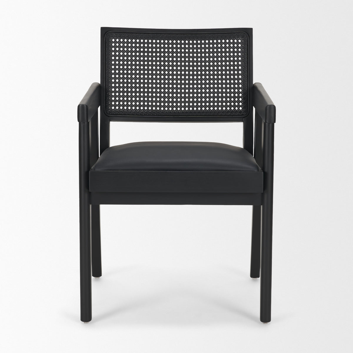 Reid Black Cane Back Dining Arm Chair - Ornate Home