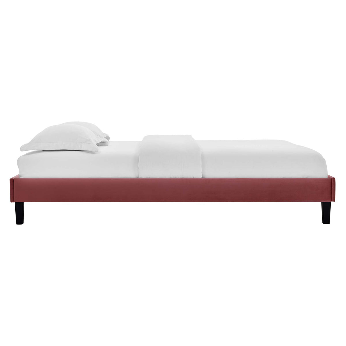 Reign Dusty Rose Performance Velvet Twin Platform Bed Frame - Ornate Home