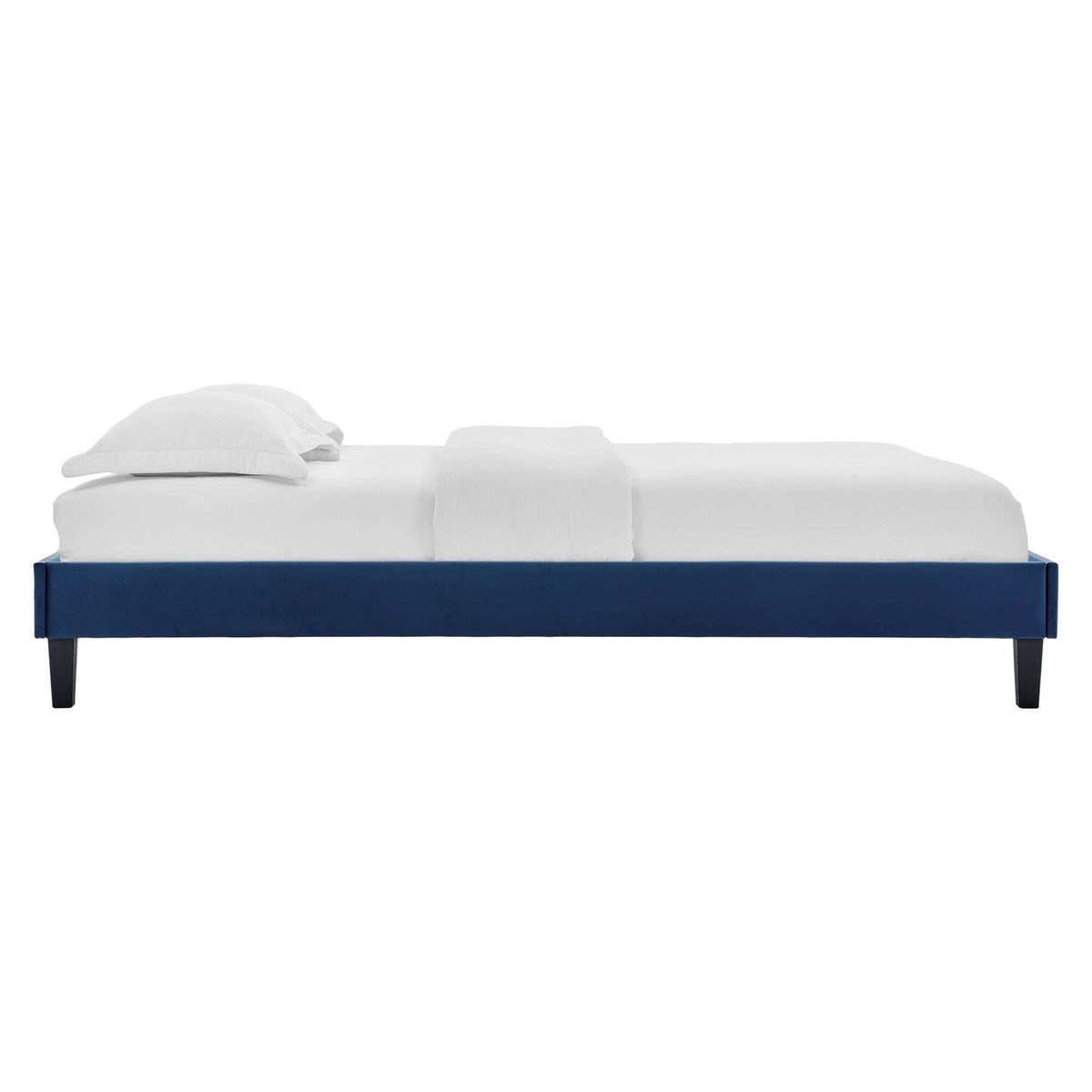 Reign Navy Performance Velvet King Platform Bed Frame - Ornate Home