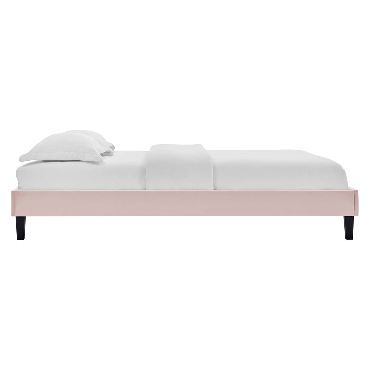 Reign Pink Performance Velvet Queen Platform Bed Frame - Ornate Home