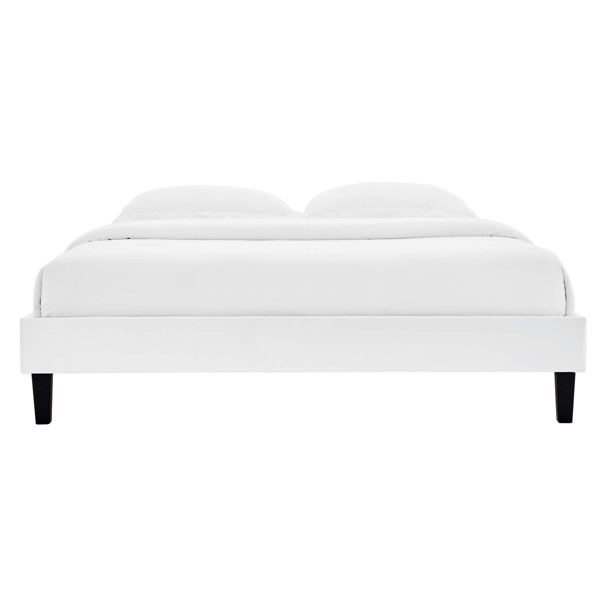 Reign White Performance Velvet Queen Platform Bed Frame - Ornate Home
