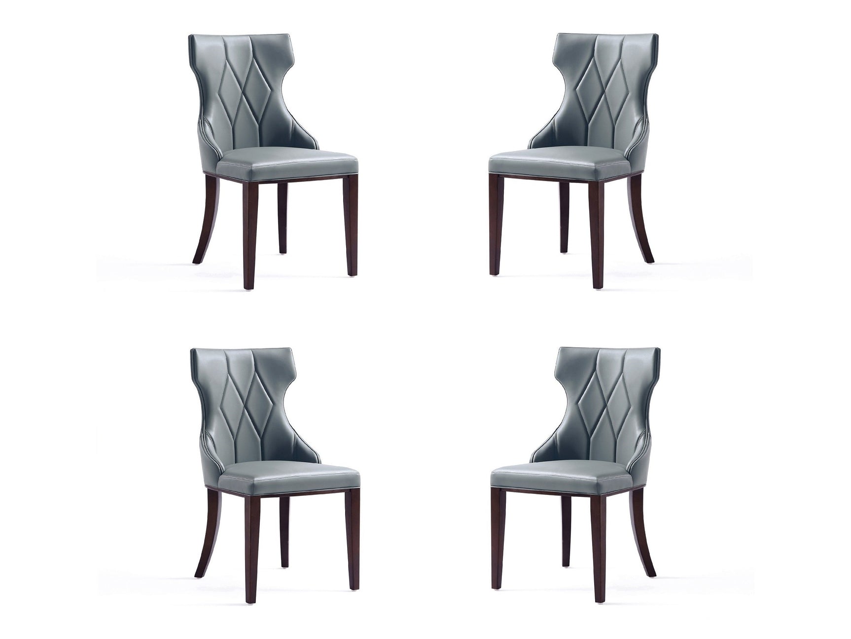 Reine Faux Leather Dining Chair in Pebble Grey (set of 4) - Ornate Home