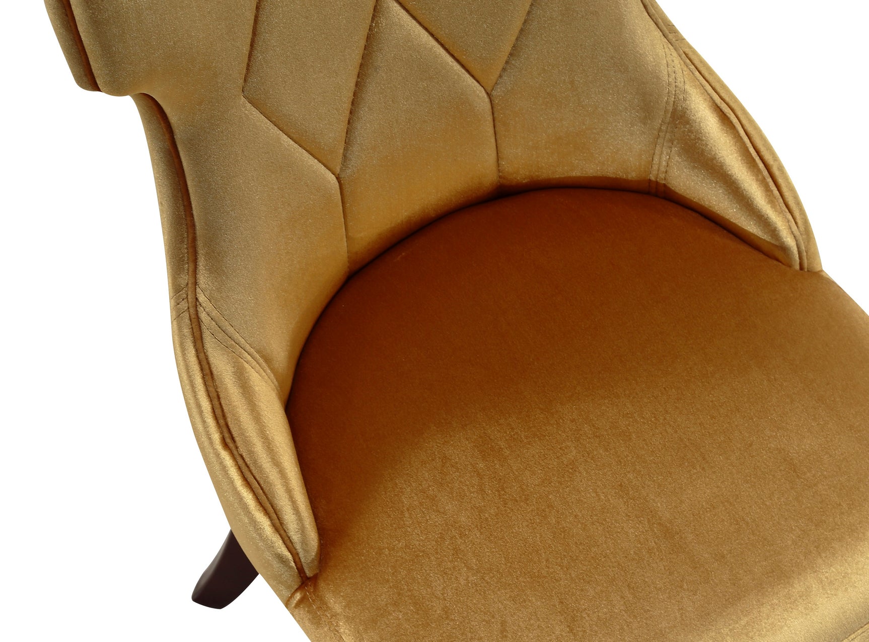 Reine Velvet Dining Chair (Set of Two) in Antique Gold and Walnut - Ornate Home