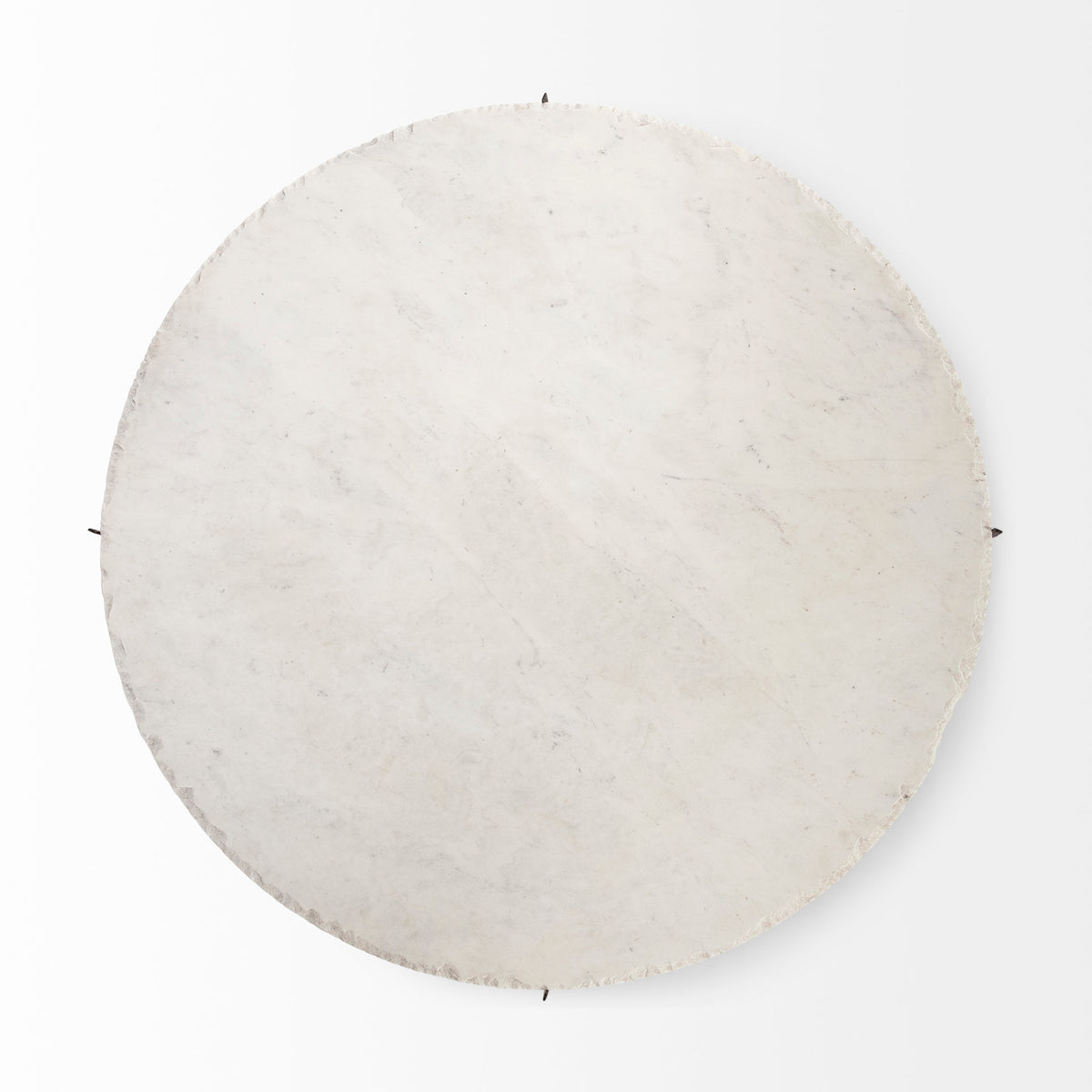 Reinhold White/Gold 49" Round Marble Top Metal Base Coffee Table - Ornate Home