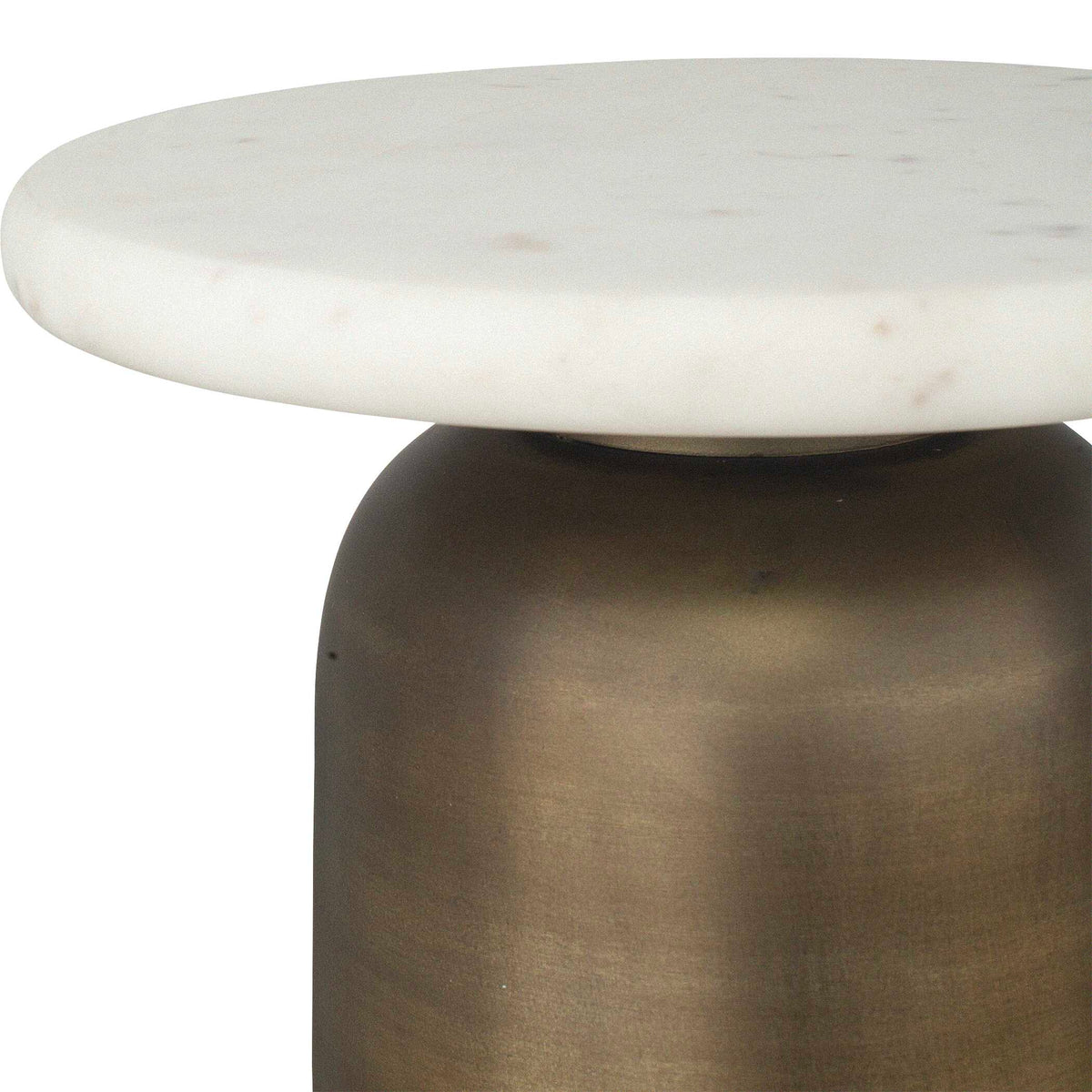 Reiss Brass/White Marble Top Indoor-Outdoor Drink Table - Ornate Home