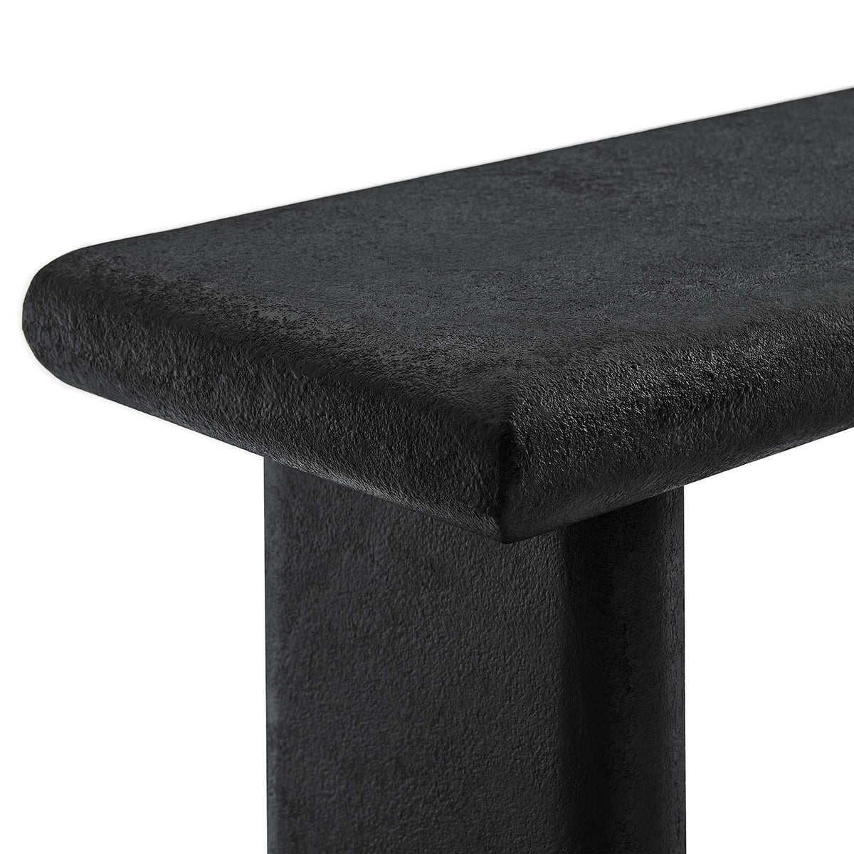 Relic Black Concrete Textured Console Table - Ornate Home