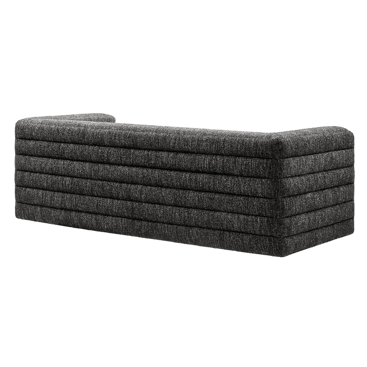 Relle Charcoal Channel Tufted Boucle Upholstered Sofa - Ornate Home