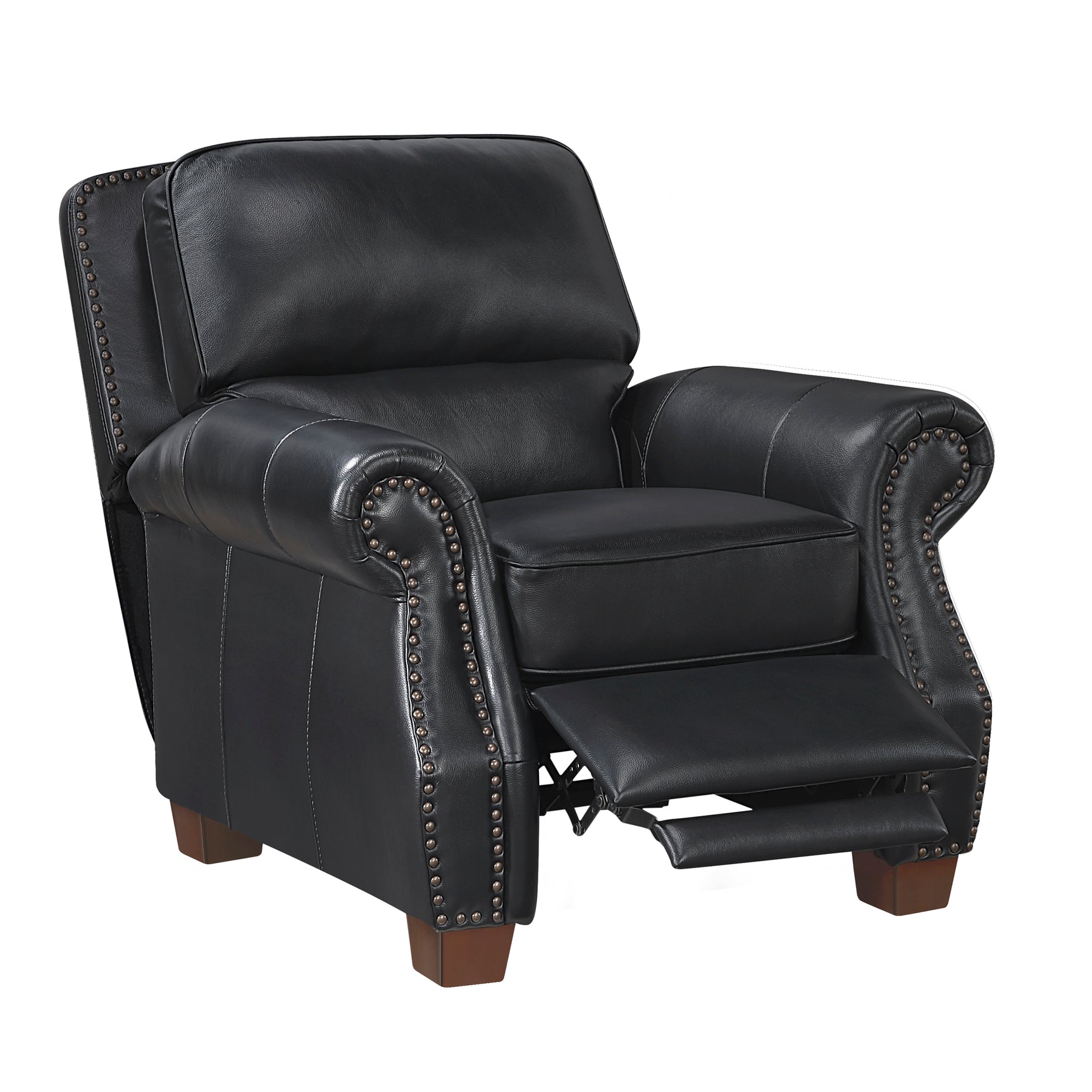 Remington Black Push Back Reclining Chair - Ornate Home