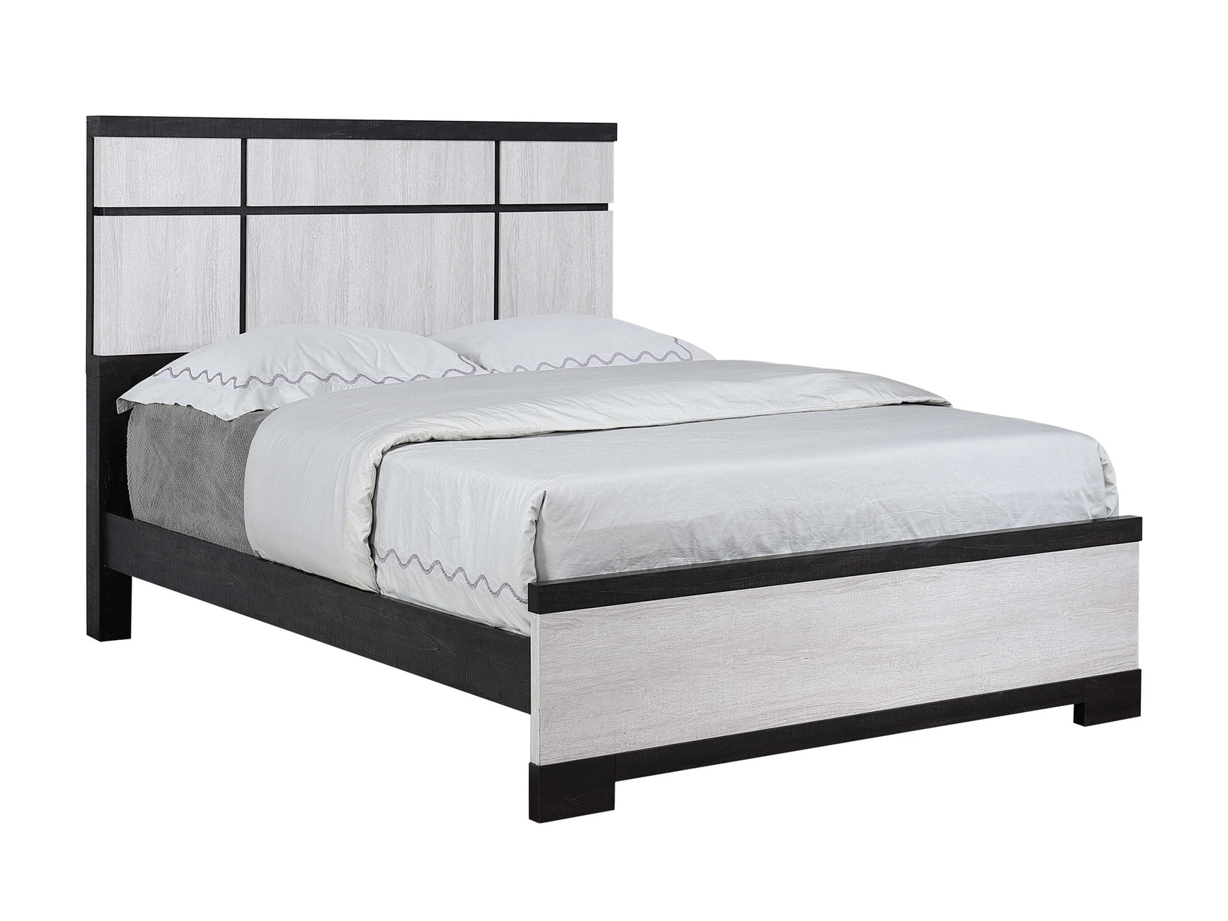 Remington Black & White Queen Panel Bed - Ornate Home