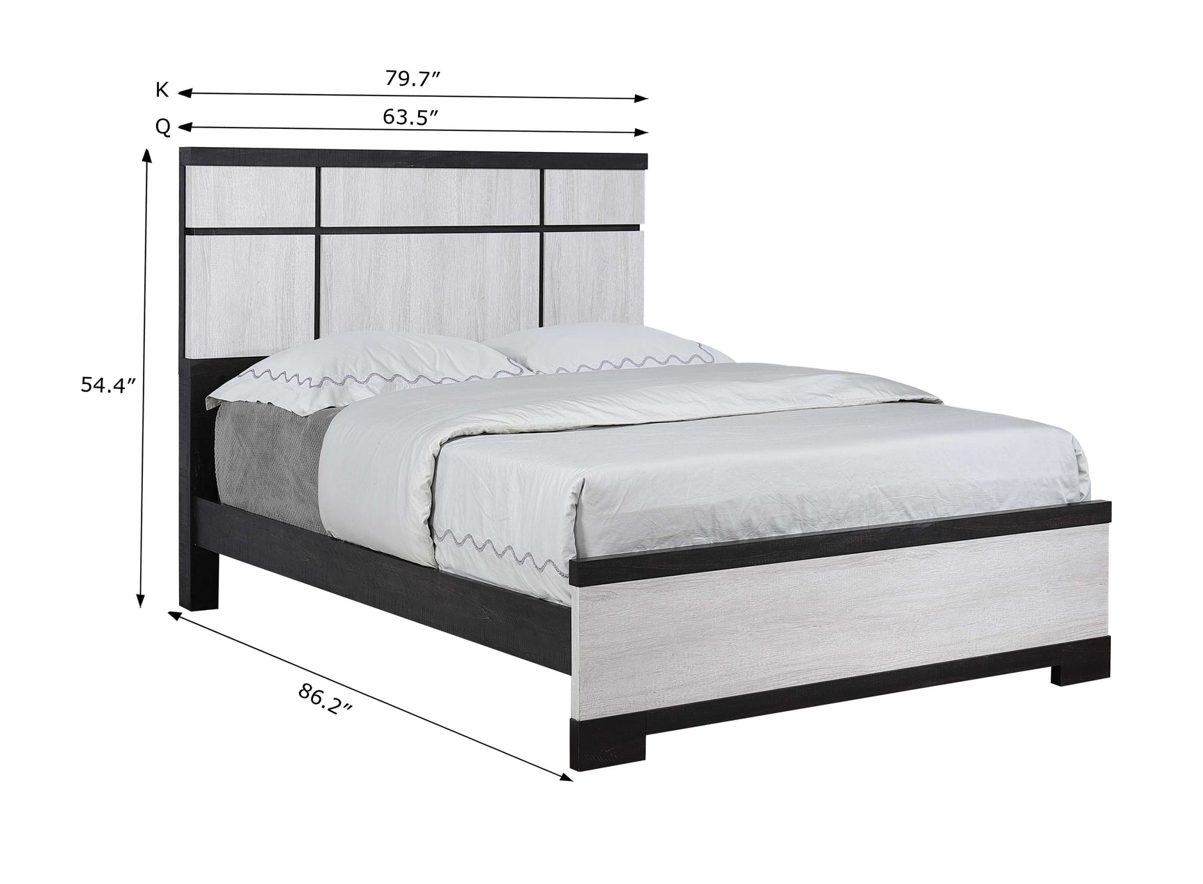 Remington Chalk/Ebony King Panel Bed - Ornate Home