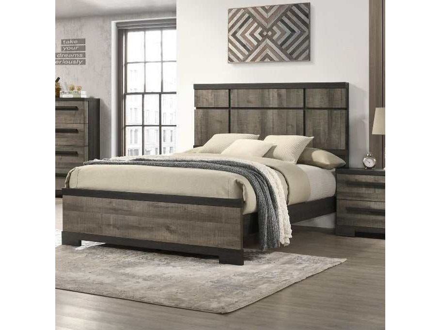 Remington Rustic Gray & Dark Ebony King Bed - Ornate Home